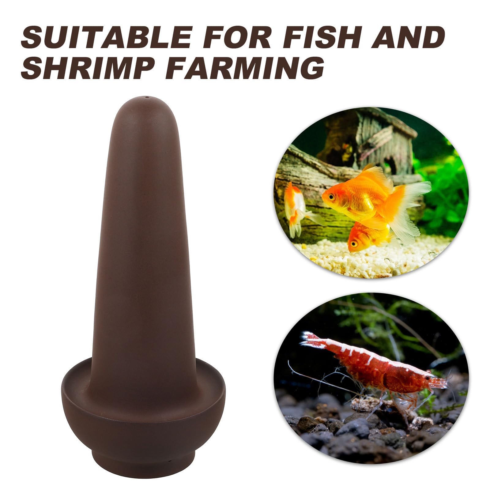 KALLORY Fischlaichkegel aus Rotem Steinzeug mit Schutzfunktion und Laichplatz für Angelfische und Garnelen im Aquarium Brauner Fischzuchttopf für Fischzucht und Aufzucht