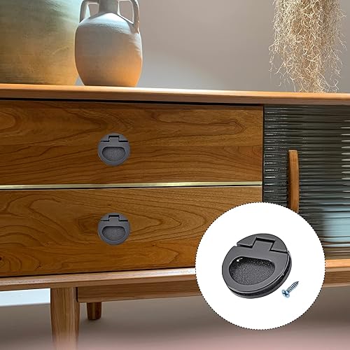 Miniatura 4 de METALLIXITY Manijas de anillo empotrado 1713in171 pulgadas 3 piezas pestillo de aleación de zinc con tornillos para puerta corrediza de cajones