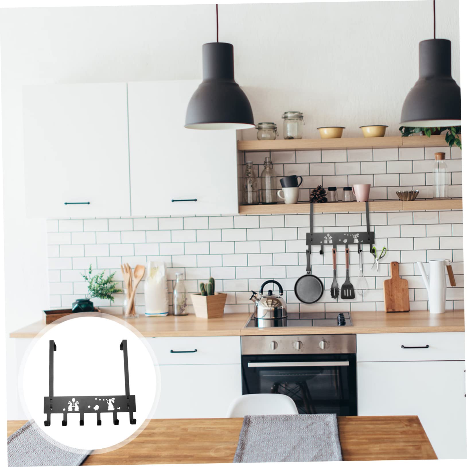 NAMOARLY The Door Hooks Hanger Rabbit Towel Hanger Iron Storage Rack Small Hook for Bathroom Kitchen Space Saving Easy Mount