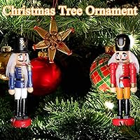 Vista 6 de Jolik Juego de 6 adornos de cascanueces de madera, adornos de Navidad