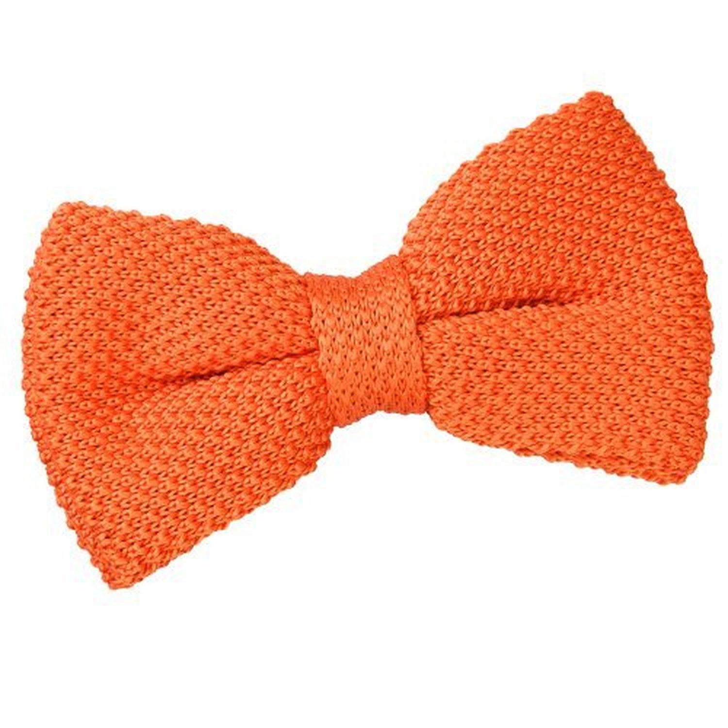 Dqt Unisex Burnt Orange Men Knit Knitted Plain Casual Pre-Tied Bow Tie In