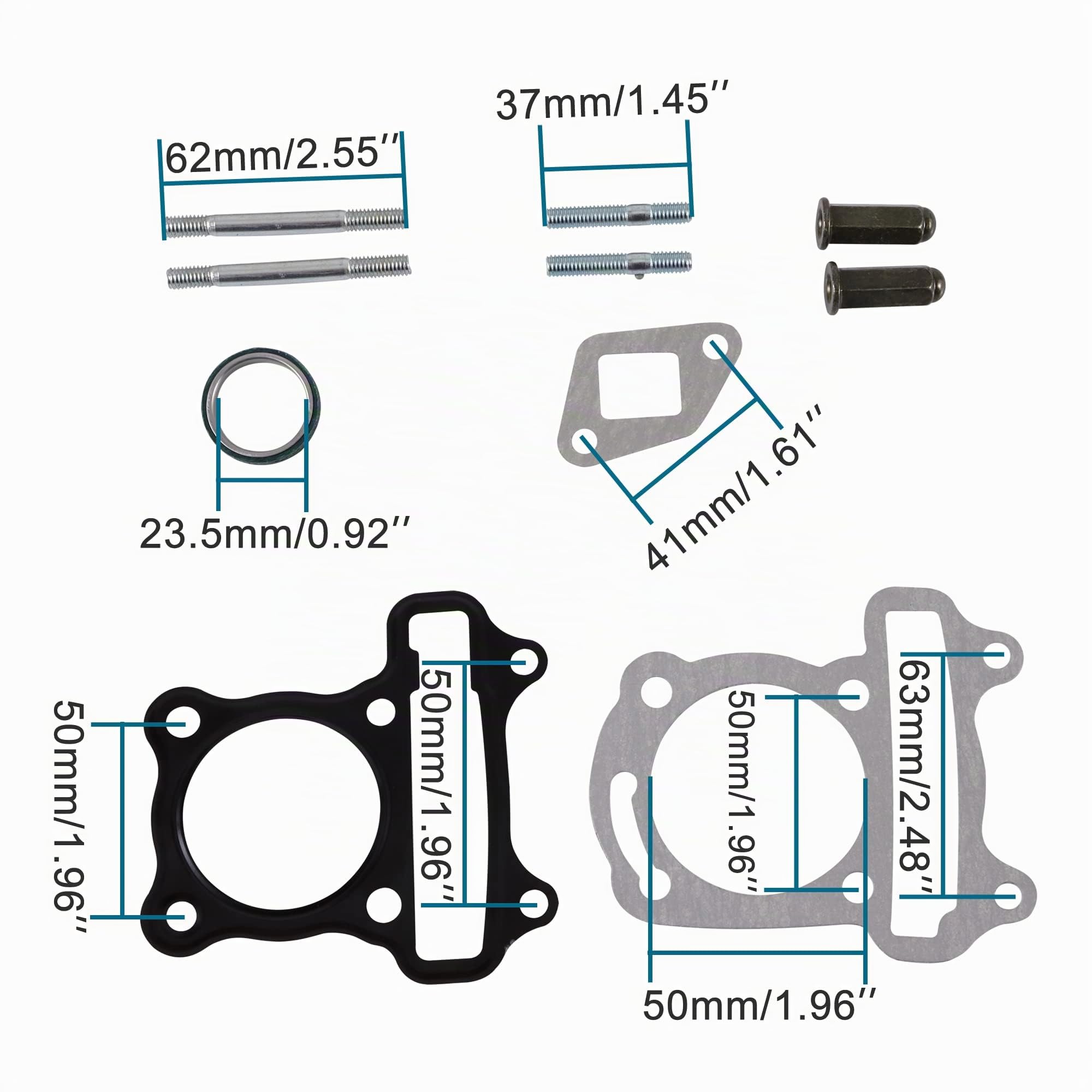 GOOFIT 47mm Big Bore Chinese Scooter Cylinder Kit Cylinder Heads Remplacement pour GY6 80cc 139QMB ATV Scooter Moped Motor Scooter Moped Kart