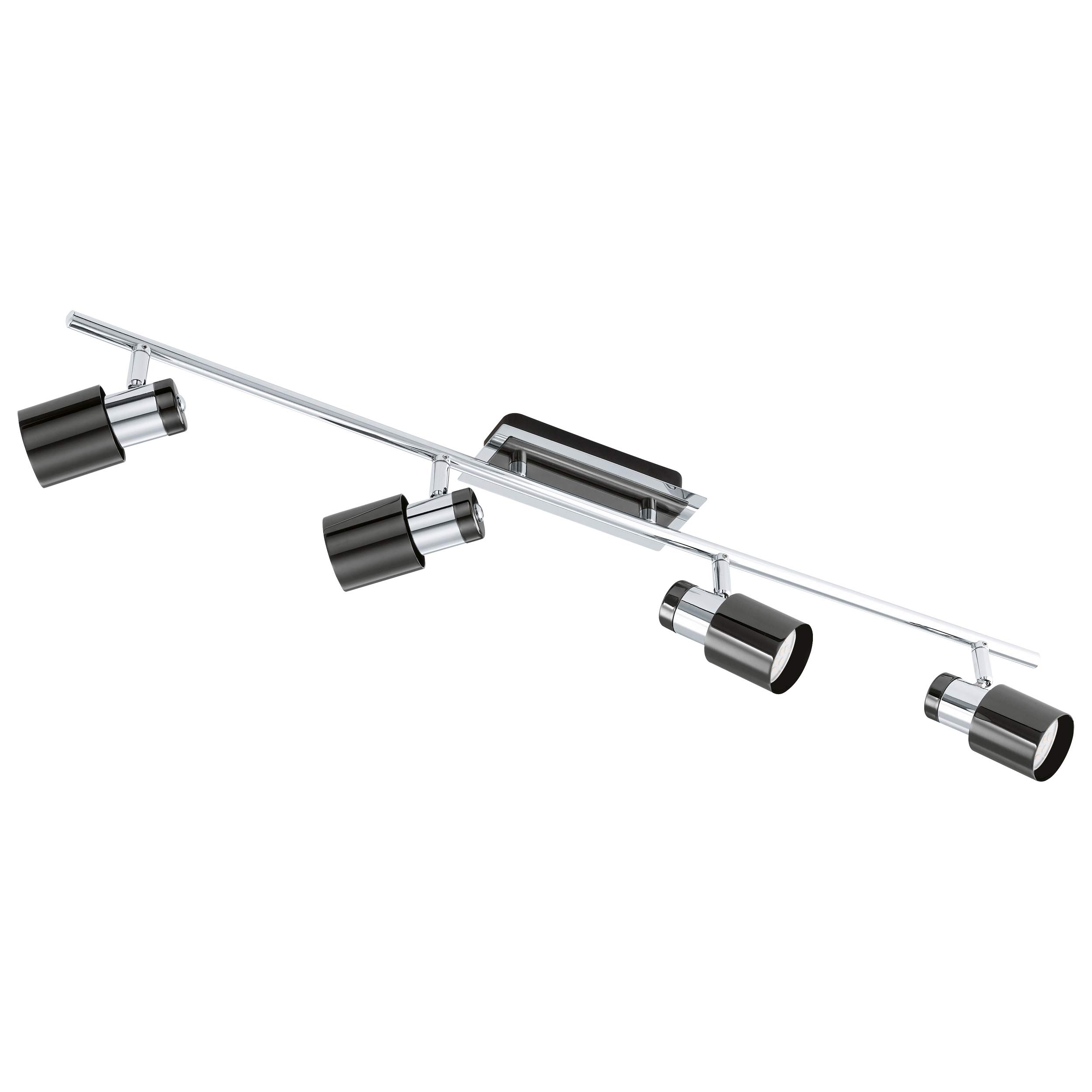 Eglo Black Davida 1 Led Four Spotlight In And Chrome