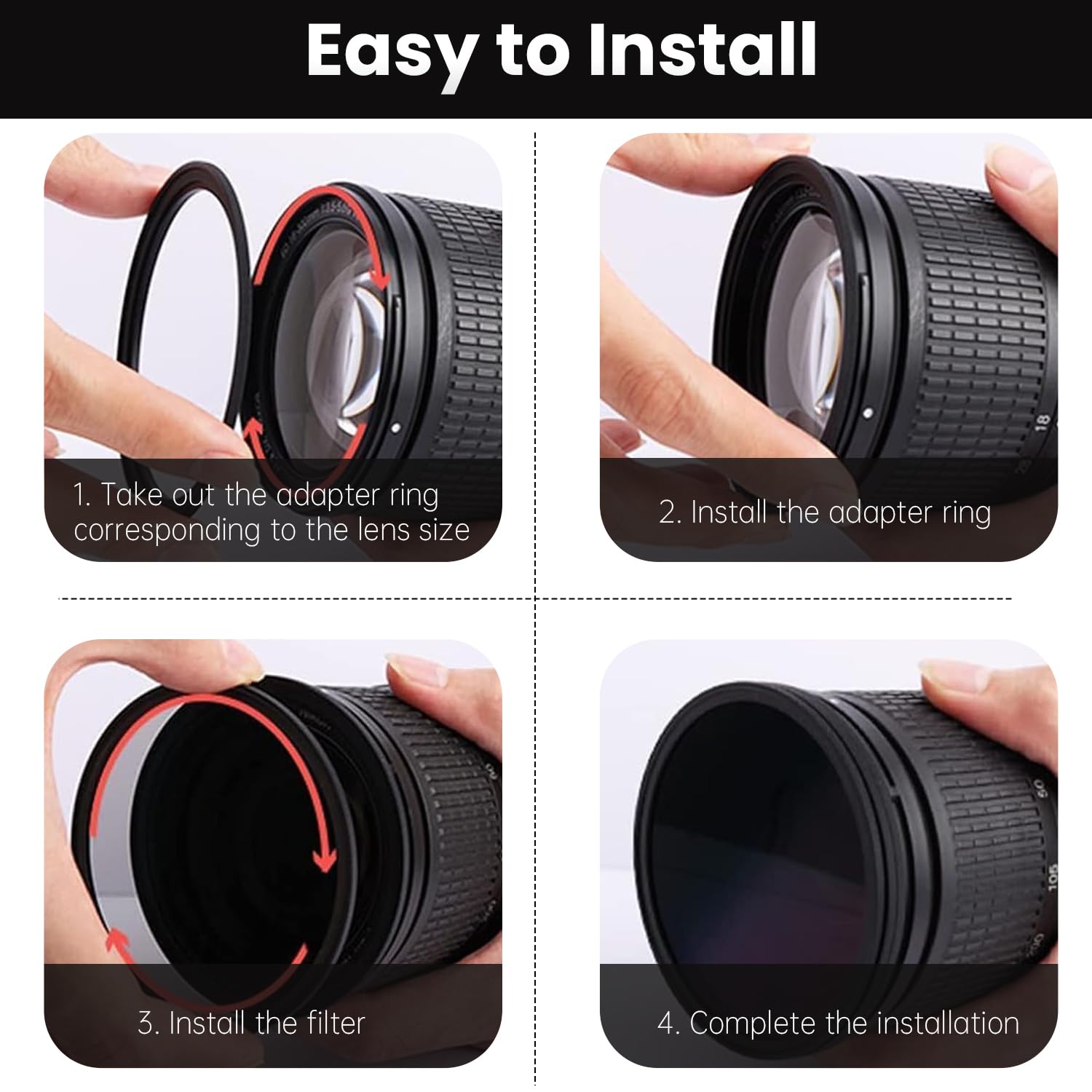 Adattatore Per Filtro Step-down In Metallo, Da 49 Mm A 46 Mm, Adattatore Step-down - Foto 10