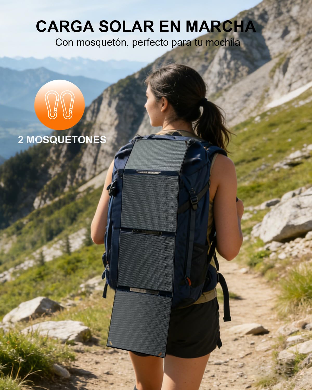 ELECAENTA Panel Solar Portatil 30W, Cargador Solar Plegable con USB-A/USB-C Doble Puerto, IP68 Impermeable para Camping Senderismo, Placa Solar Portatil para iPhone/Android, iPad, Powerbank