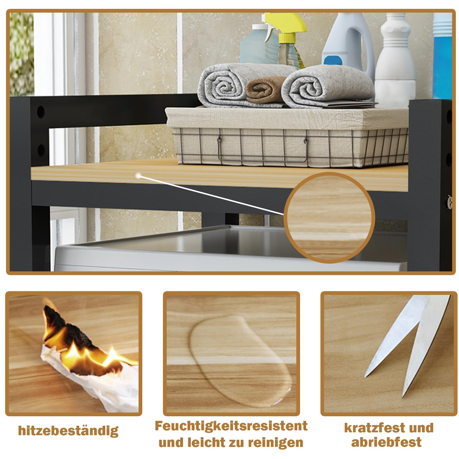 Waschmaschine Trockner Schrank, Waschmaschinenregal mit 3 einstellbare, Verstellbares Stapel-Set über Waschmaschinen, Tragfähigkeit 350 kg für Badezimmer Waschküche 73 * 63 * 105cm