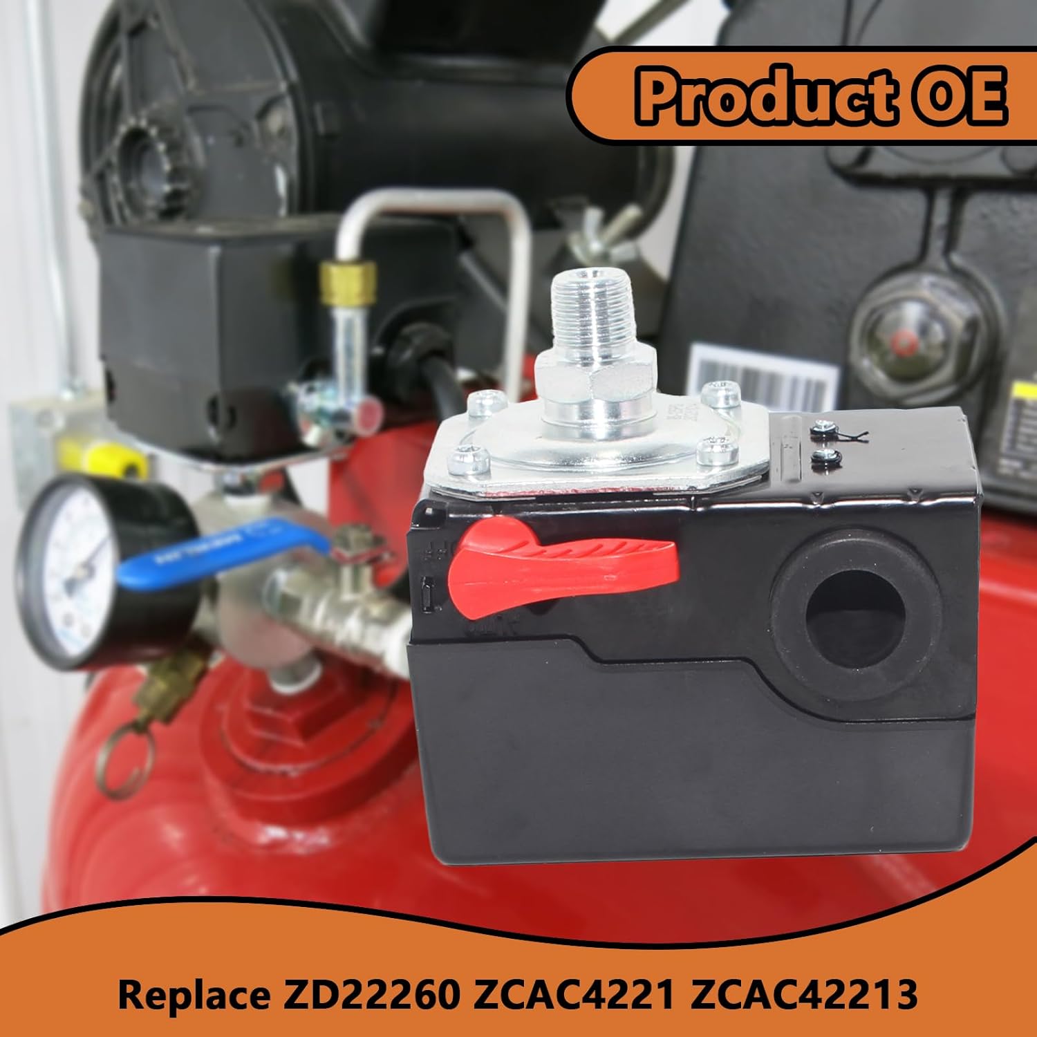 Replacement for Porter Cable, Craftsman, DeVilbiss Air Compressors – Z-D22260 Pressure Switch 95/125 PSI Compatible with C7501M, C7510, CPLC7060V, Z-CAC-4221