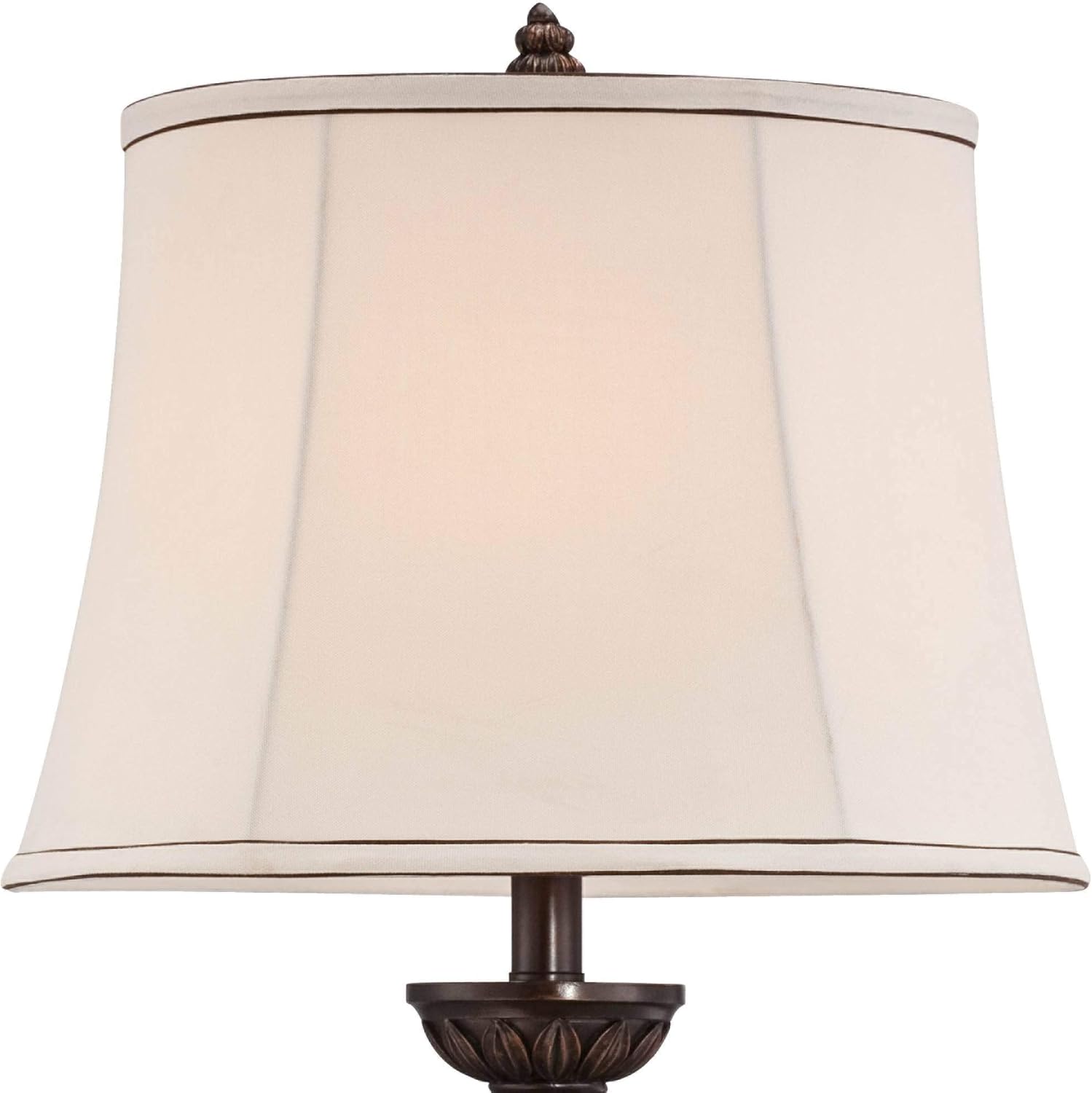 Kathy Ireland Mulholland Traditional Vintage Table Lamps 30" Tall Set of 2 Aged Bronze Marbleized Golden Off White Fabric Oval Shade for Living Room Bedroom House Nightstand Office Entryway