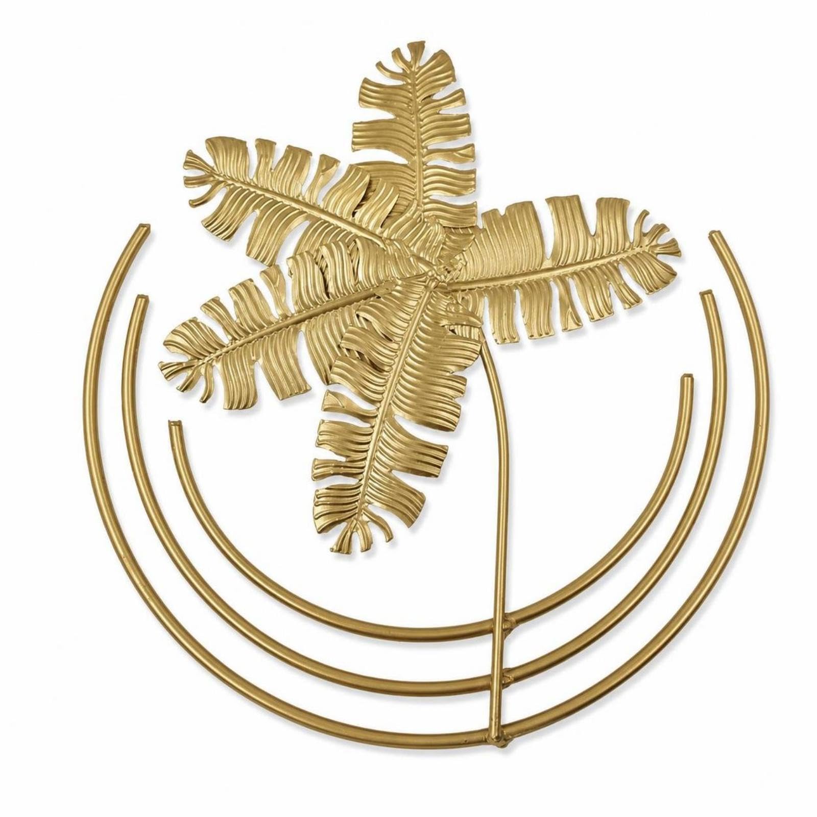 SNAPPSY Metal Wall Golden-Hued-Toned Wall Decoration with Leaf Design Openwork for Living Room, Bedroom, Entryway D-image-15