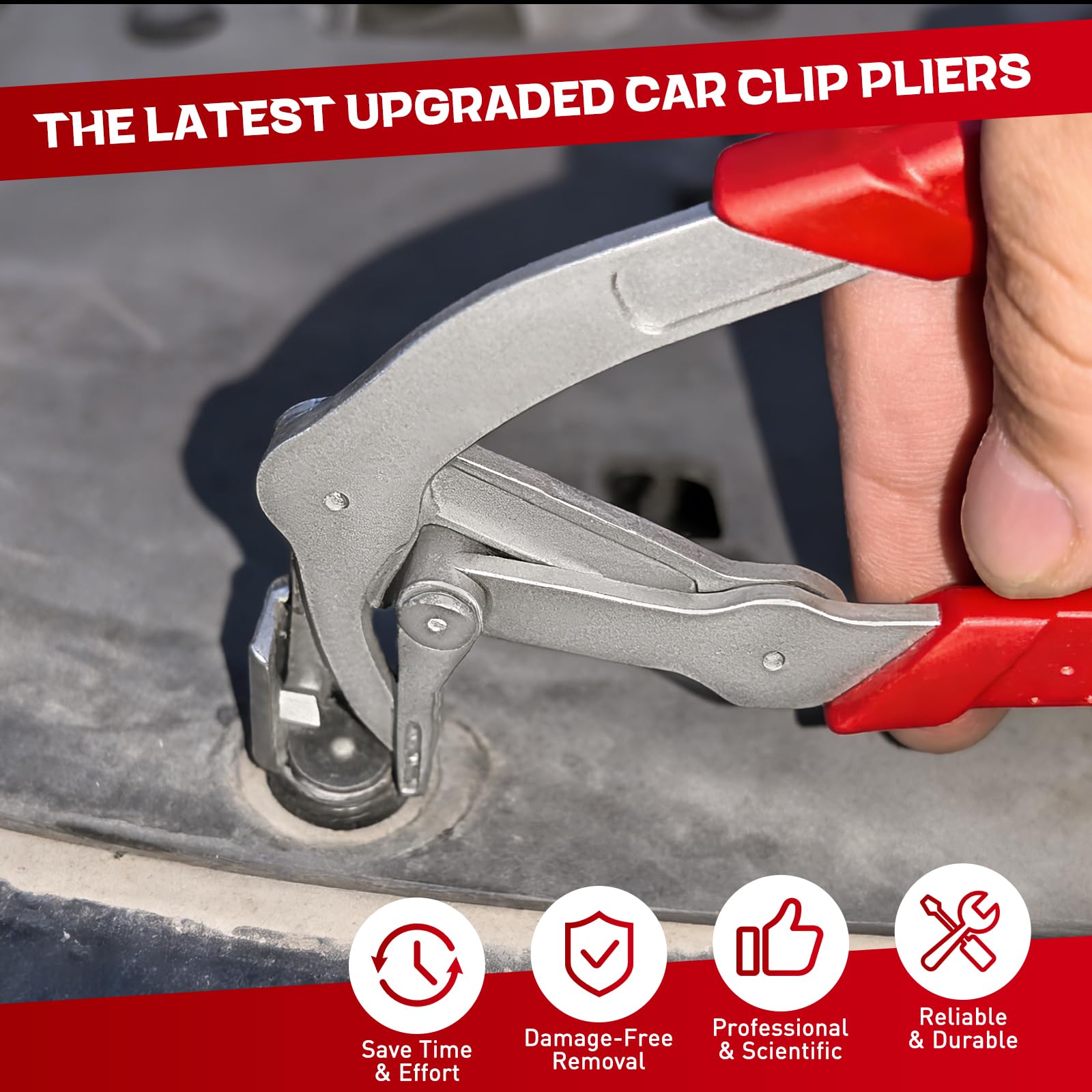 Car Clip Pliers Automotive, Labor-Saving Clip Removal Tool for Damage-Free Disassembly Panel Removal, Precision Panel Clip Pliers for Versatile Automotive Fasteners - 4
