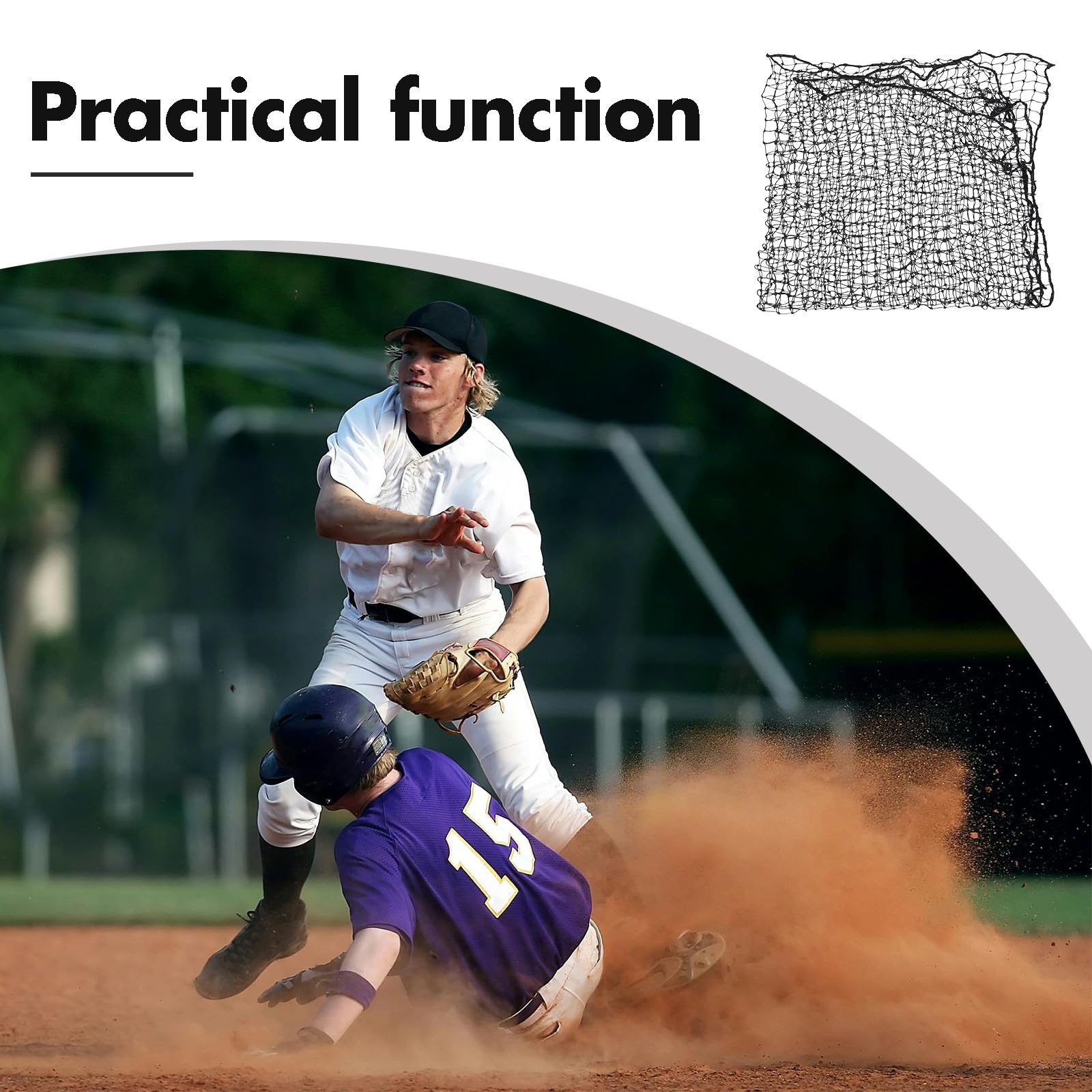 Red de Entrenamiento de Béisbol y Sóftbol Rebote Negro PE