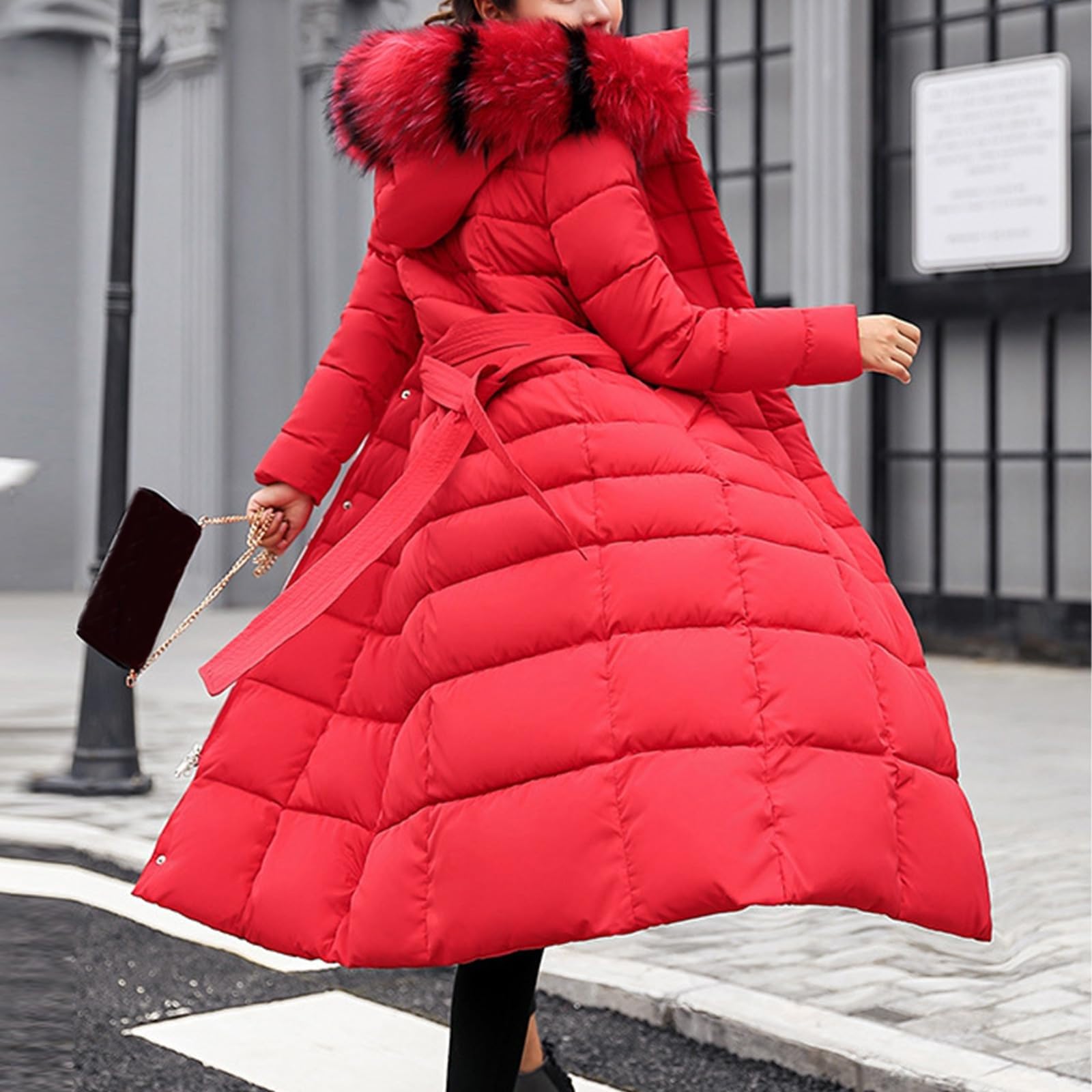 Giacche invernali per le donne Uk Piumini lunghi per le donne con cappuccio imbottito spesso giacca trapuntata da donna plus size invernale caldo parka cappotto impermeabile leggero slim fit piumino