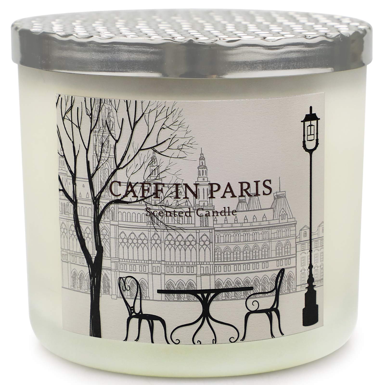 Scented Candle 3 Wick Large Jar Candle with Lid 14 oz Soy Wax with Essential Oils Coffee and Milk for Home Fragrance Gift Set for Women Up to 75 Hours Aromatherapy Candle for Her