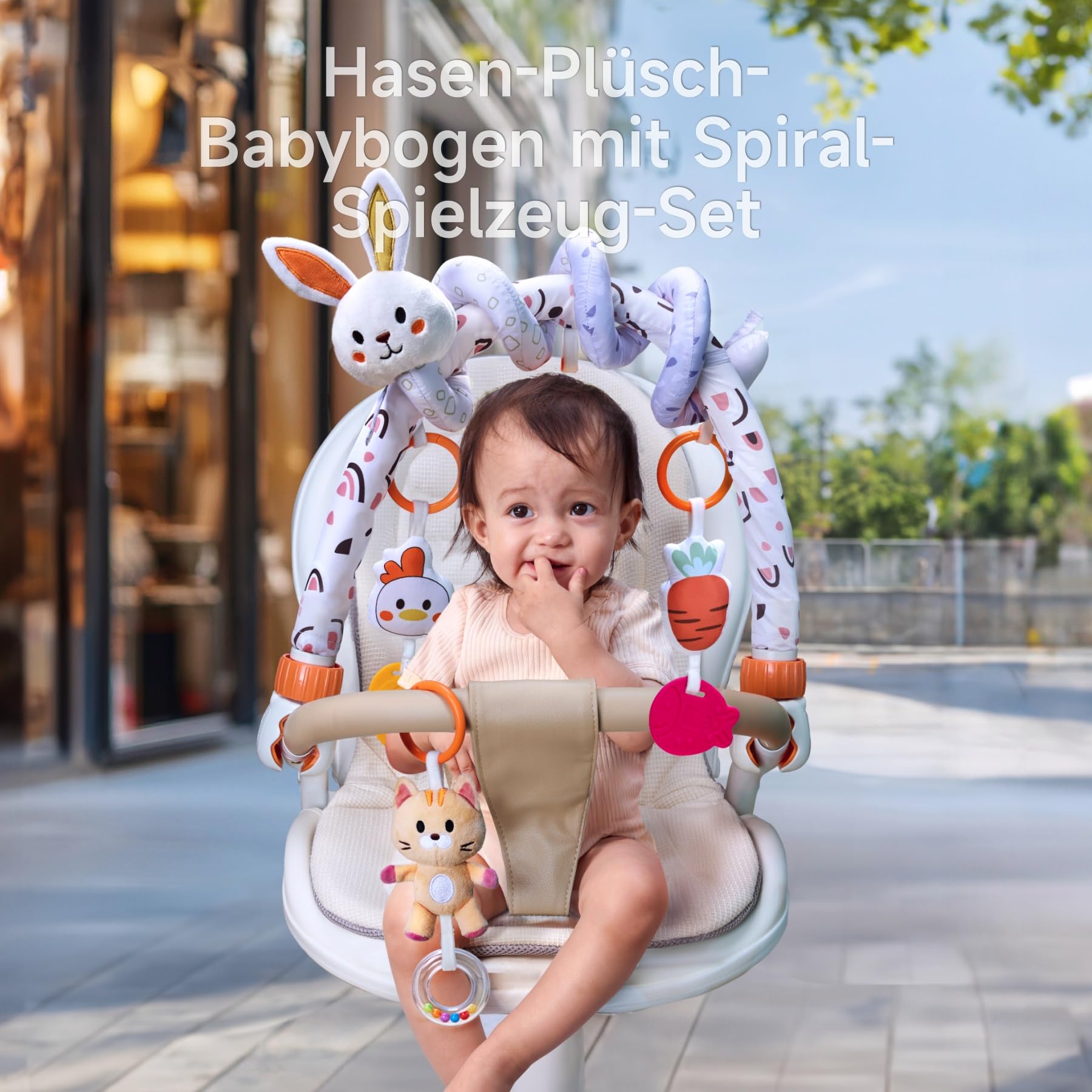 TUMAMA KIDS Kinderwagen Spielbogen Spielzeug Activity Spirale Spielzeug 0-12 Monate für Babybett and Babyschale