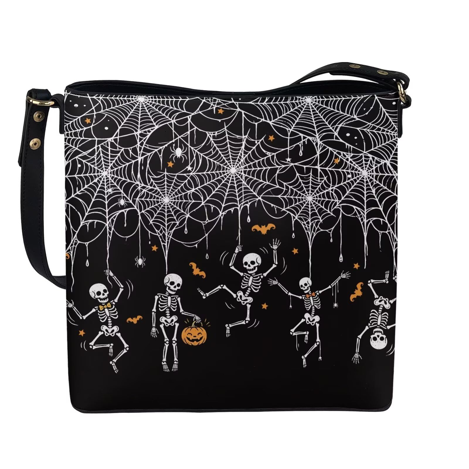HUGS IDEA Boho Bags for Women Leather Handbag Shoulder Bucket Crossbody Purse