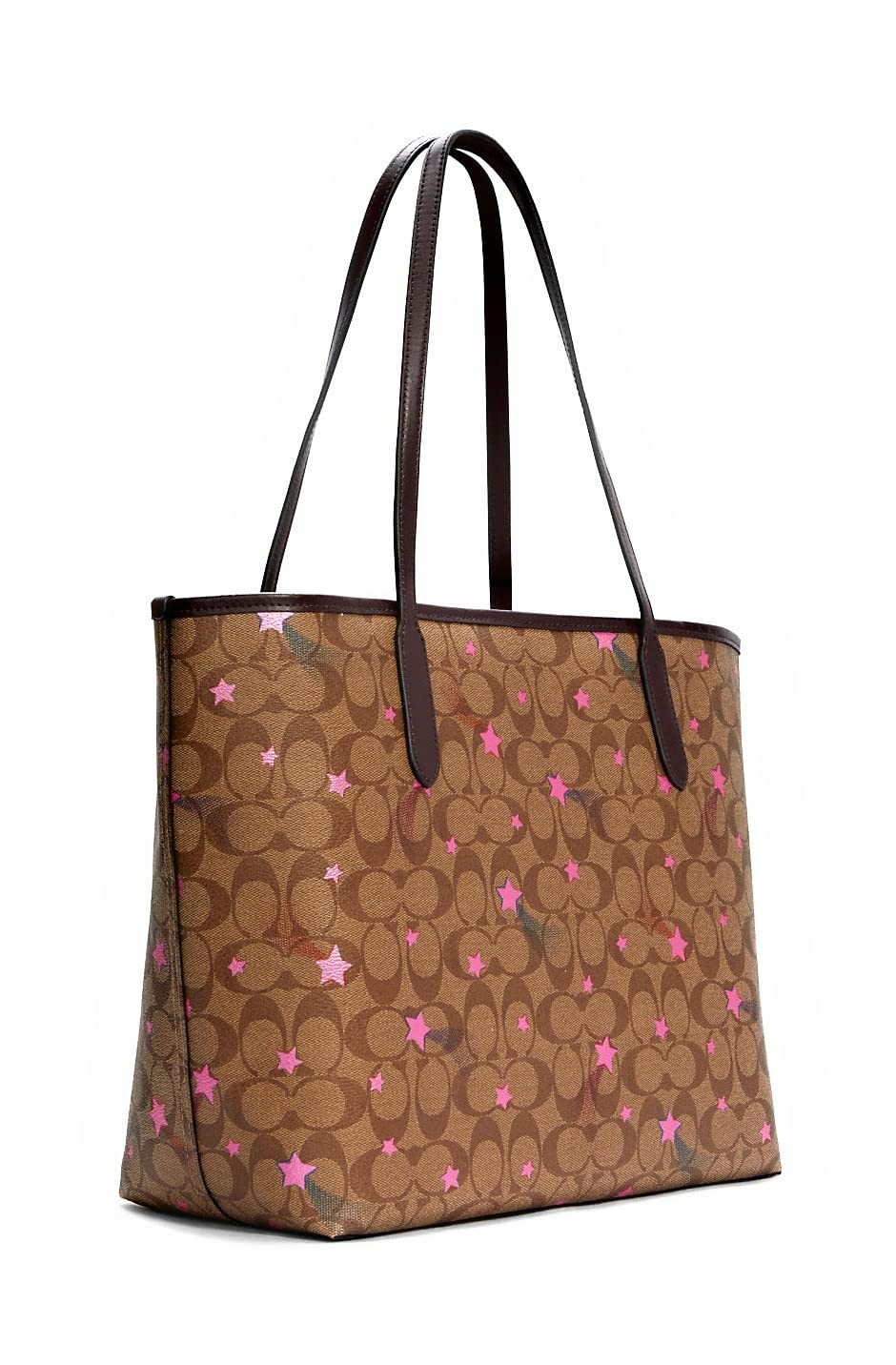 Coach C3240 City Tote In Signature Canvas With Heart Floral Print
