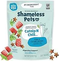 Vista 25 de Shameless Pets Golosinas para gatos con Catnip y pollo para la salud digestiva, crujientes