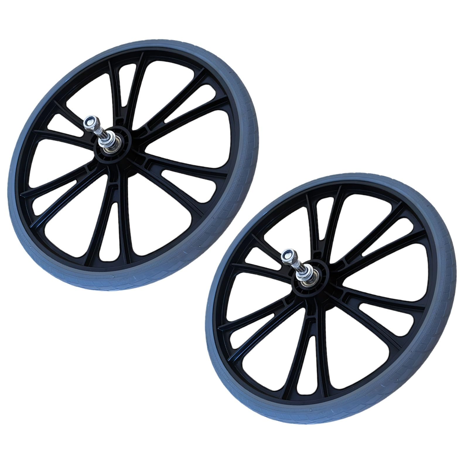 Ruedas para Silla de Ruedas, 1 Par de Ruedas Traseras de Repuesto de 16 pulgadas para Silla de Ruedas, Rodamiento: 12 mm, Neumáticos Sólidos para Sillas de Ruedas Manuales