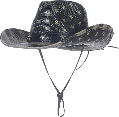 GEMVIE EOZY American Flag Straw Cowboy 