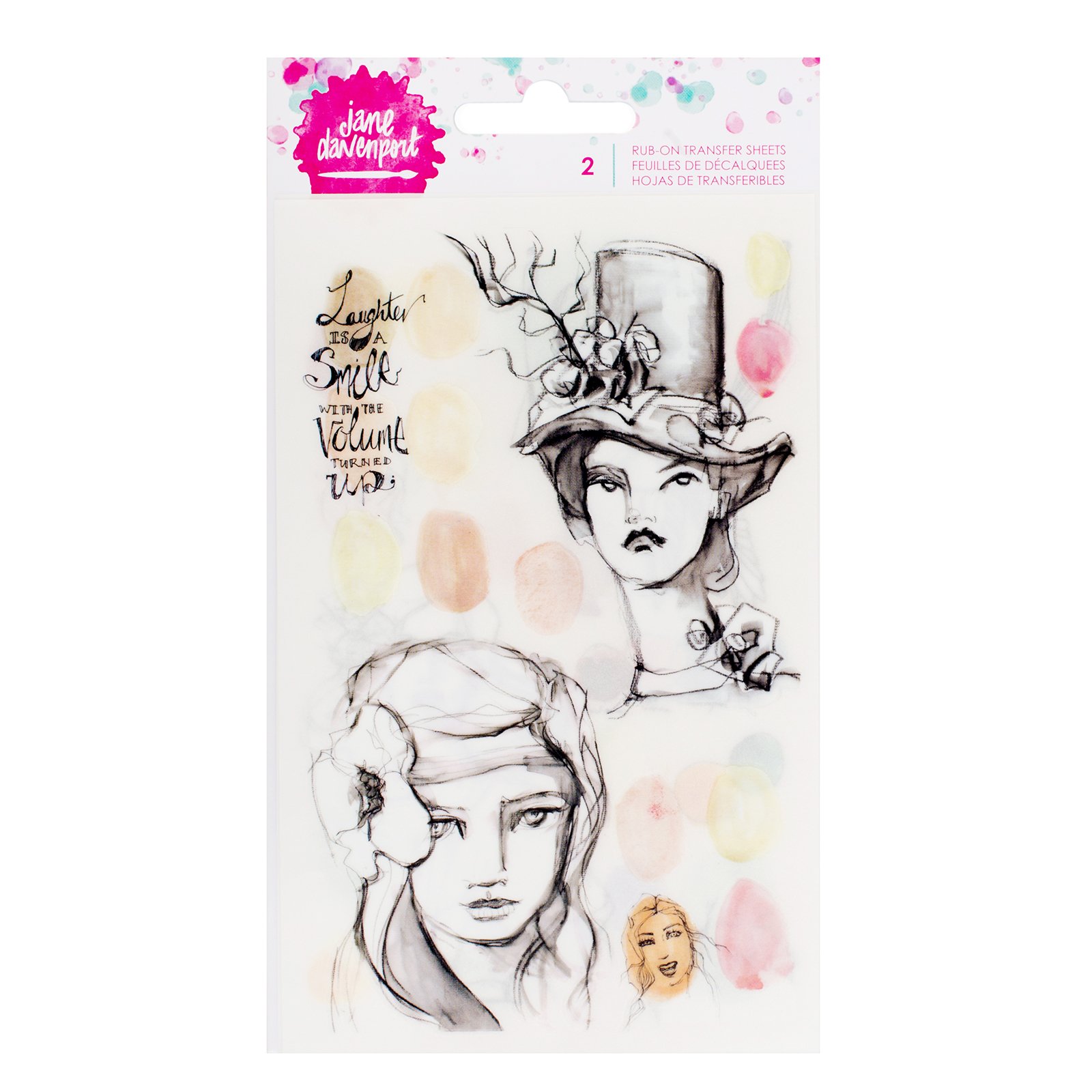 American Crafts Jane Davenport 2 Piece Rub Ons Neutrals