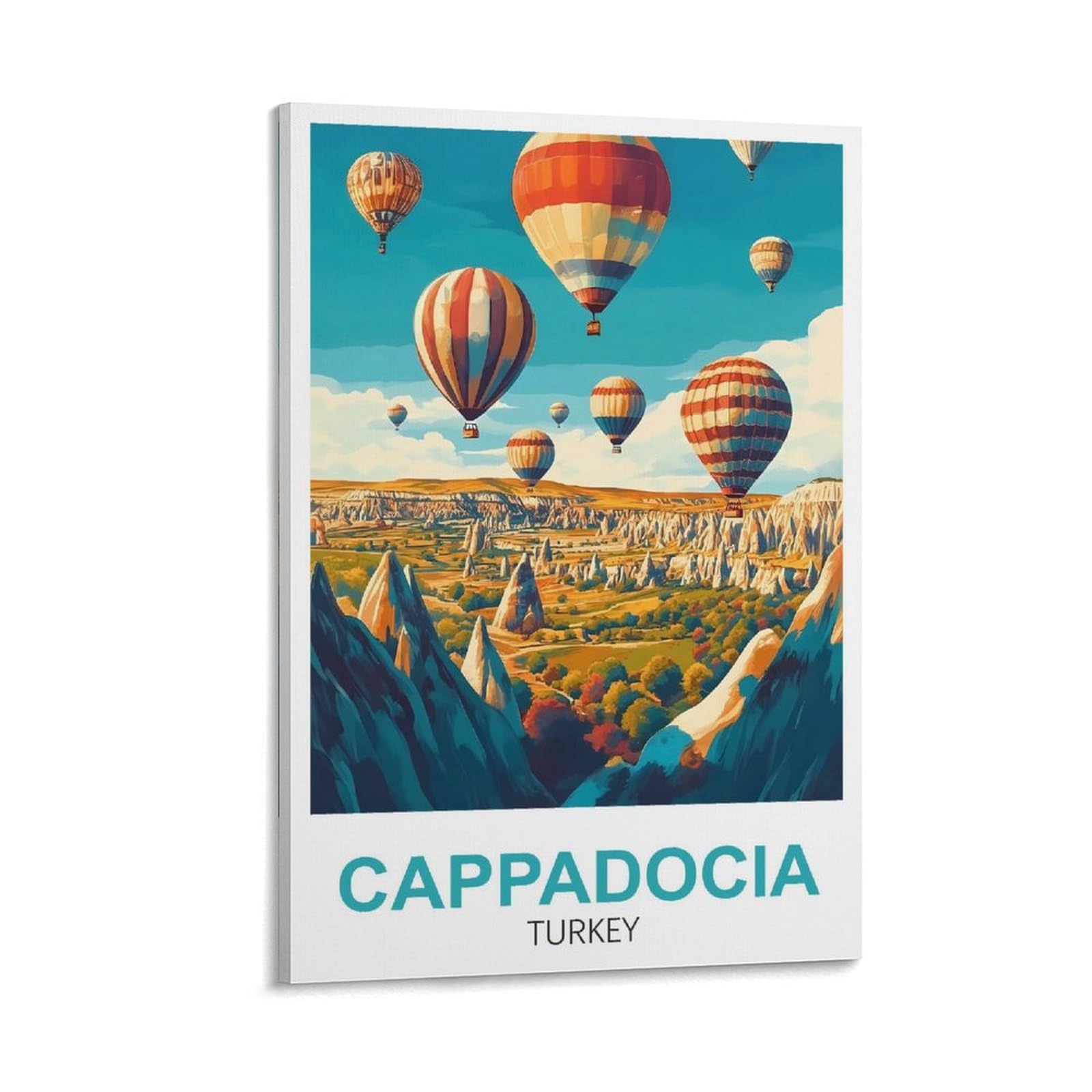 Xllyxygjq Frame-Style Cappadocia Turkey Vintage Travel Posters 16X24inch(40X60cm) Canvas Wall Art Poster Print Artwork Painting Picture For Home Decoration Living Room Office Bedroom