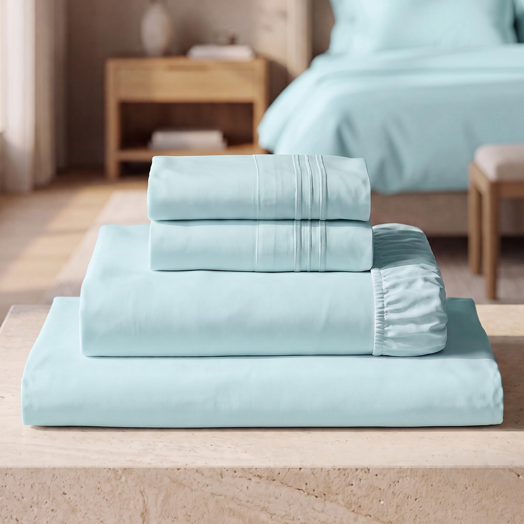 Mellanni Iconic 4-Piece, Ultra Soft Sheet Set (Full, Aqua)
