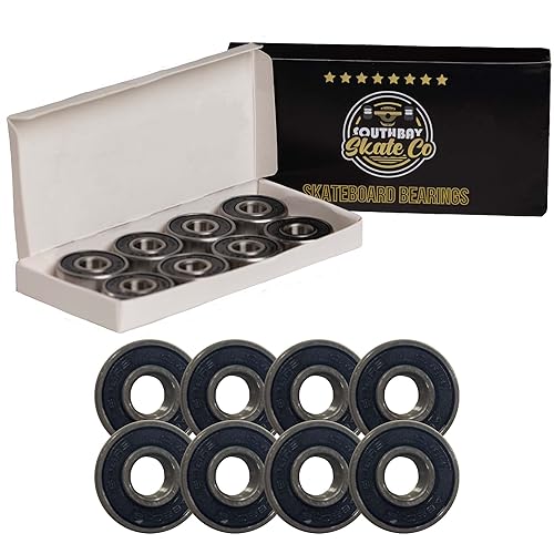 South Bay Skate Co - Rodamientos de patineta premium - Rodamientos de patinaje ABEC 7 y ABEC 9 de acero al cromo para patinetas