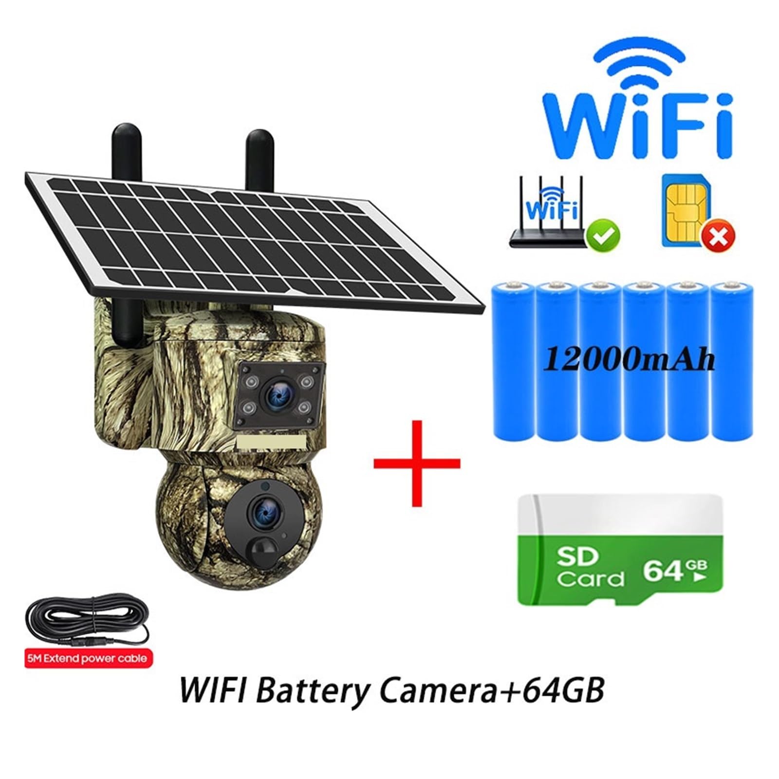 Cámara de rastreo Solar 4G de 8 MP con Doble Lente