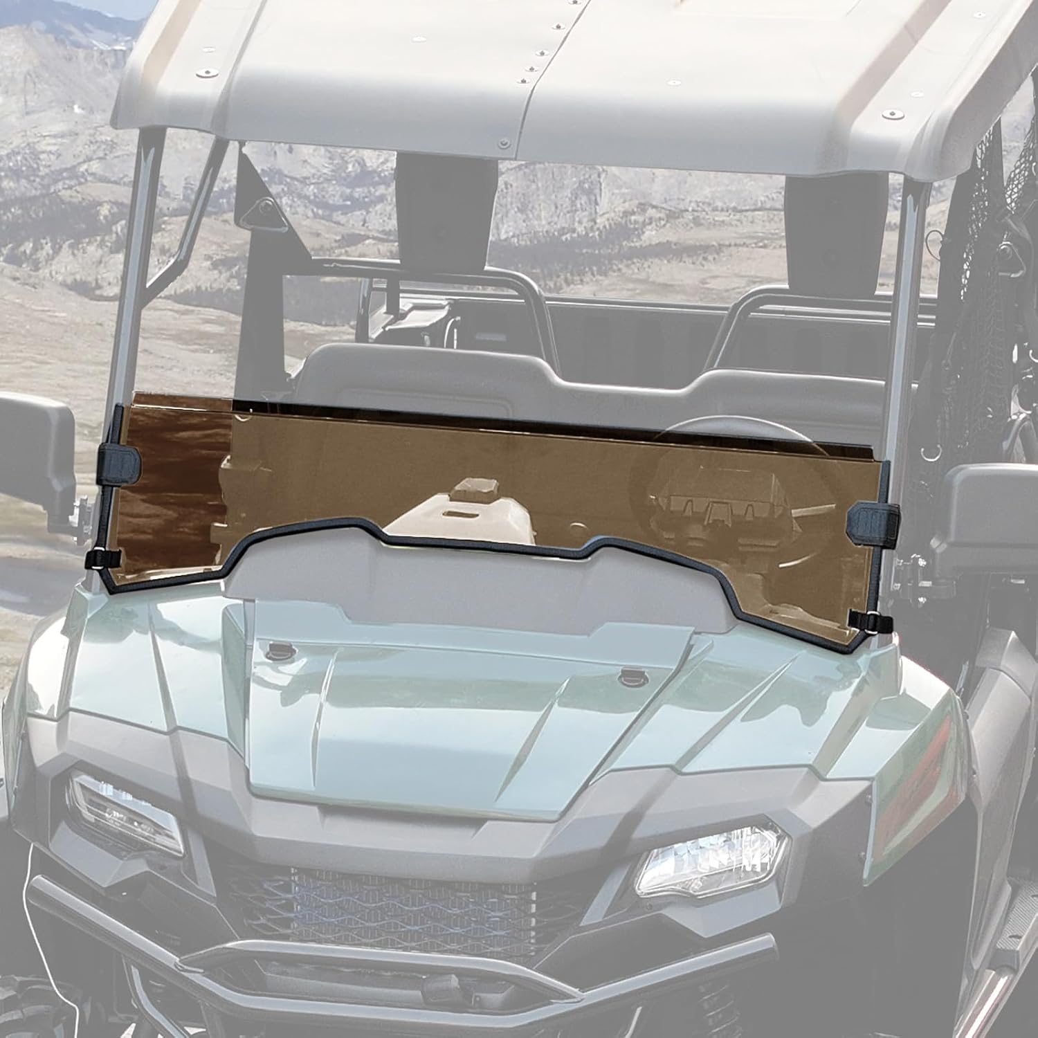 A & UTV PRO Dark Tinted Front Half Windshield for Honda Pioneer 700-2 / 700-4 2014-2025, Hard Coated PC Window for Honda Pioneer 700 2P 4P 14-25, Anti Glare UV Proof ,250x Stronger Than Glass