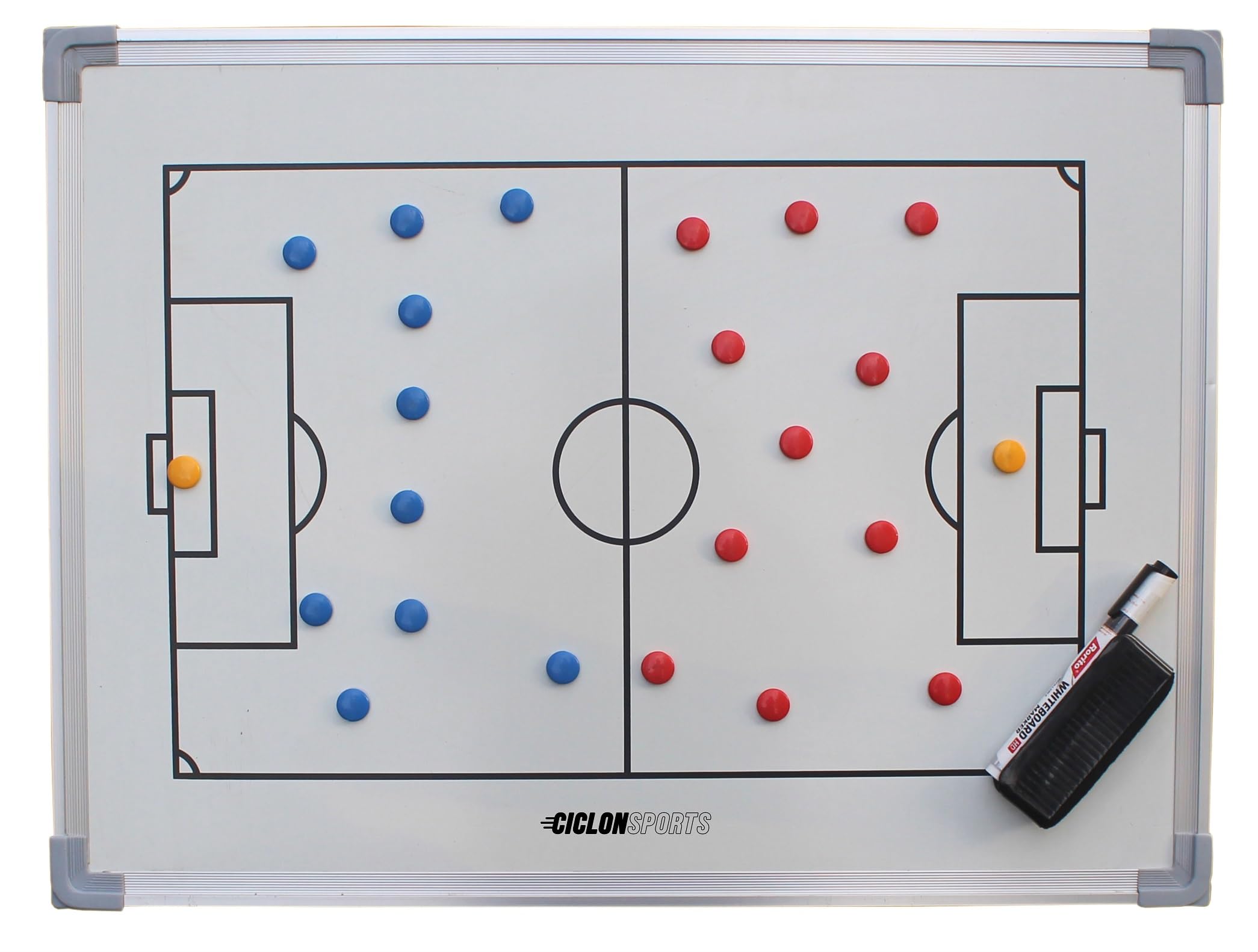 Tavola da tattica calcio | Lavagna magnetica da calcio 60 x 90 cm | Con borsa per il trasporto, magneti e accessori