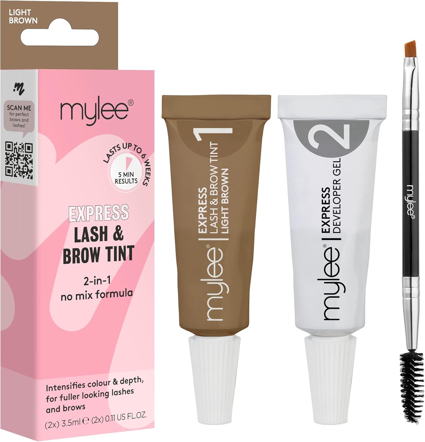Mylee Express Lash & Brow Kit 2 in 1 No Mix Formula, Tint + Developer