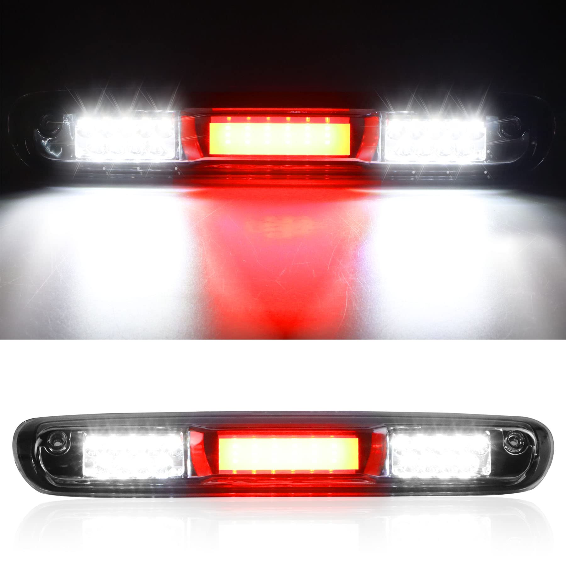 Tresound 3rd Third Brake Cargo Light for 2007-2013 Chevy Silverado GMC Sierra 1500 2500 3500 HD Classic, LED High Mount Stop light (Clear Lens)