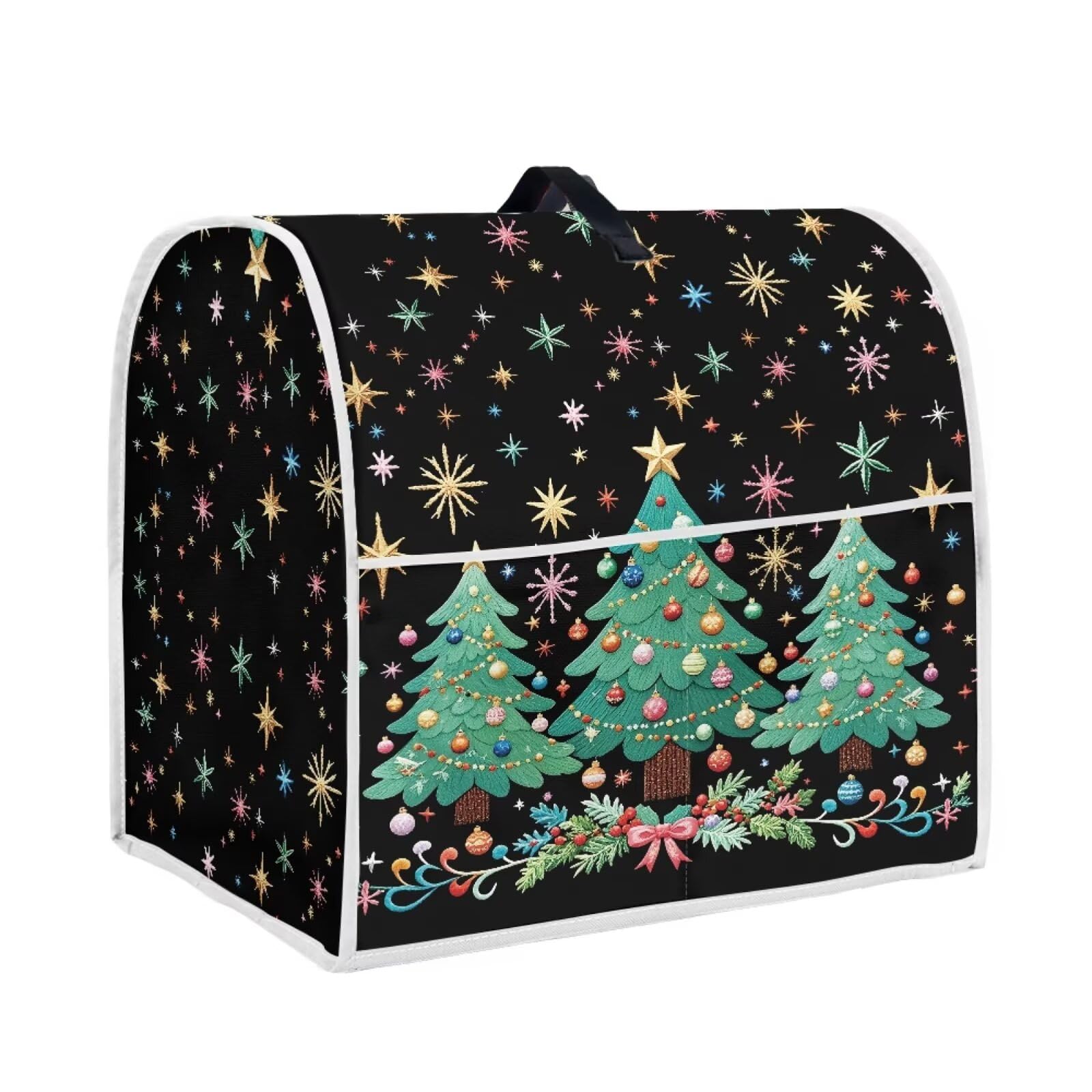 chaqlin Christmas Tree Stand Mixer Cover for Kitchen Food Mixer Cover Decorations Kitchen Blender Cover Stain Resistant Protector with Pocket