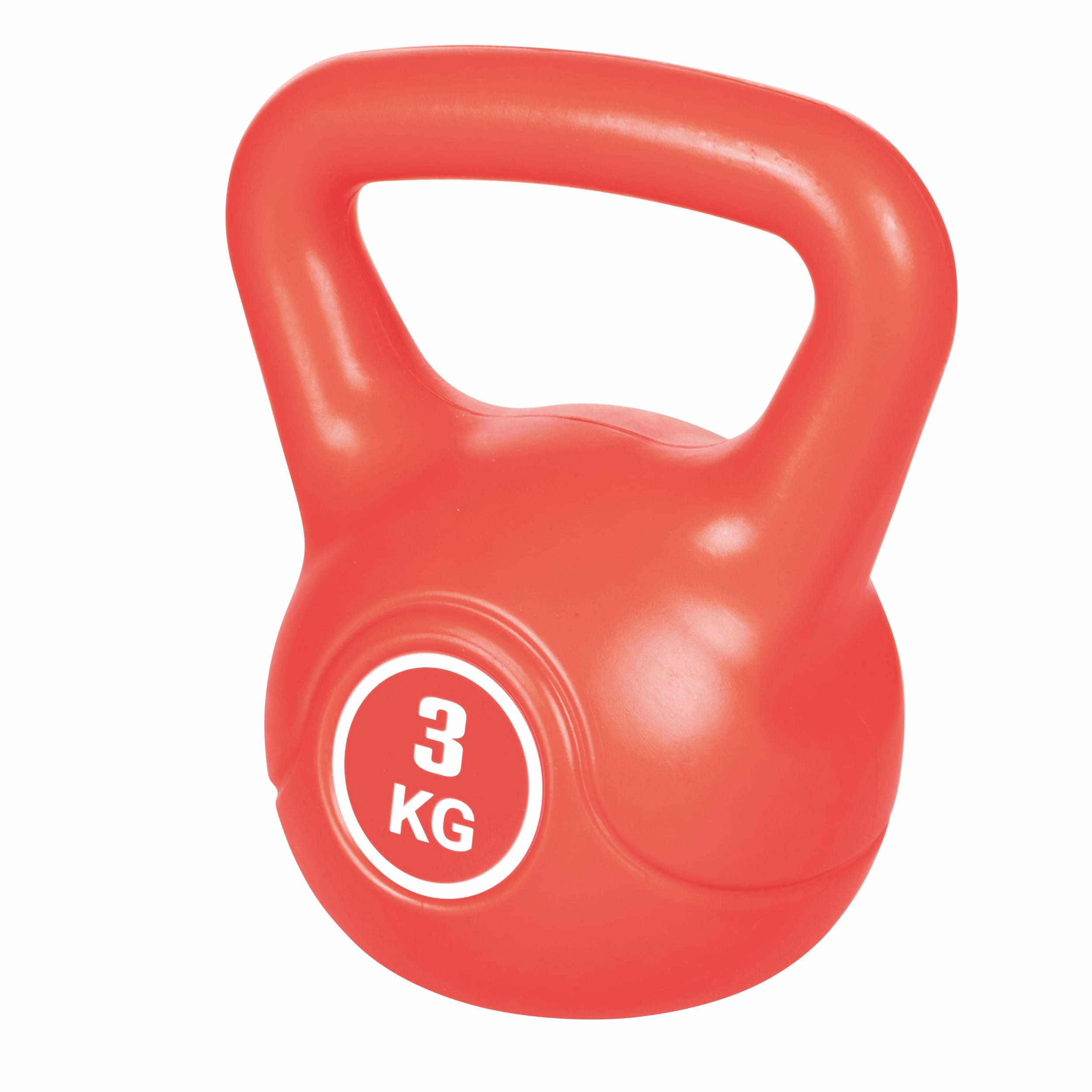 Kettlebell 3 Kg per allenamento, antiscivolo, rosso, FitLover