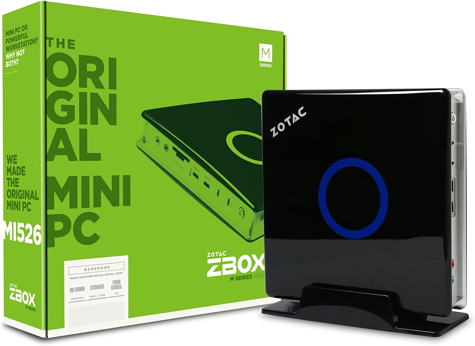 ZOTAC ZBOX-MI526-U ZBOX M Series Mini PC 7th Gen Core i3-7100U CPU Intel HD Graphics Barebones System