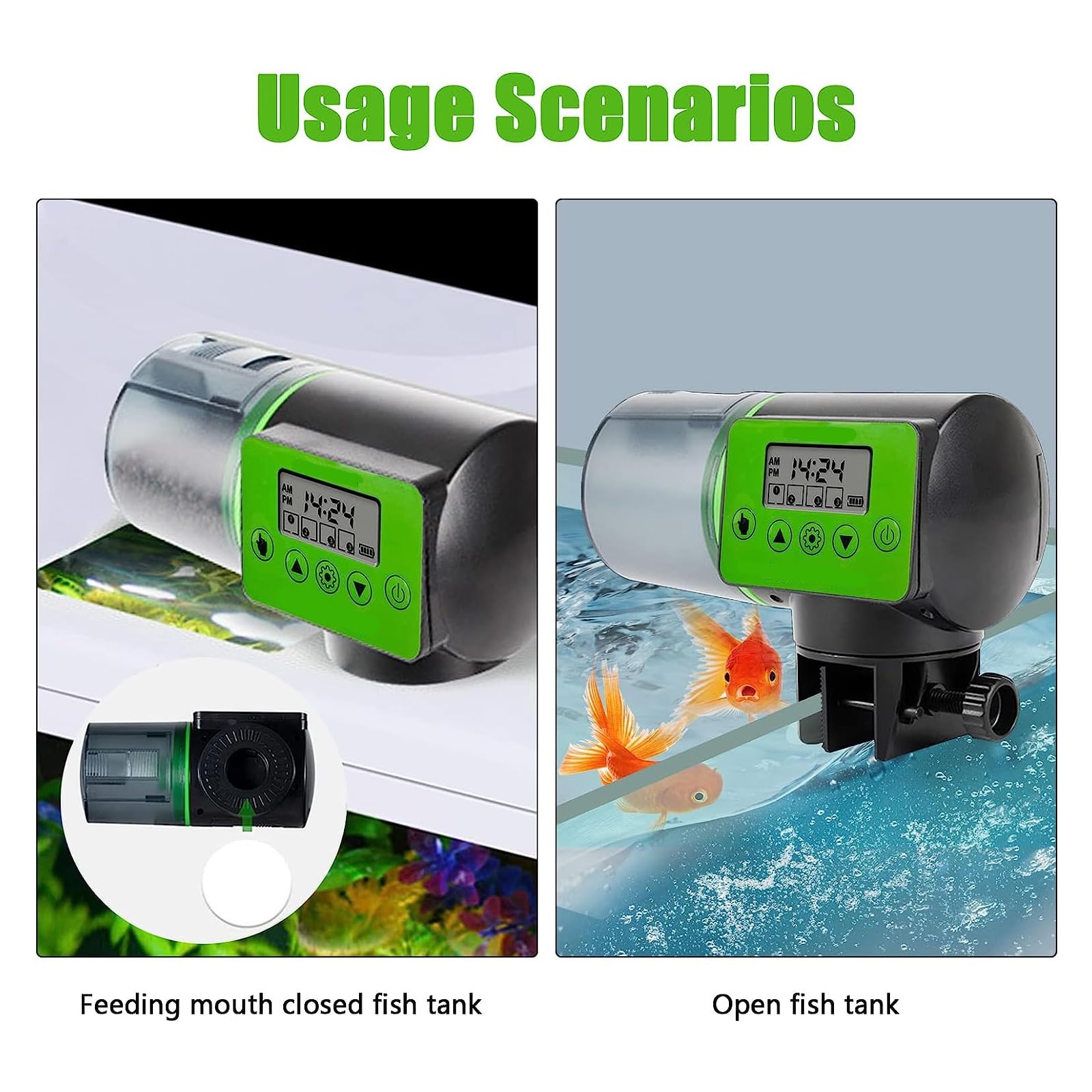 Smart Aquarium Mini Alimentatore Automatico per Pesci Alimentatori Automatici per Acquari per Pesci con Timer Dispenser per Alimenti per Animali Domestici