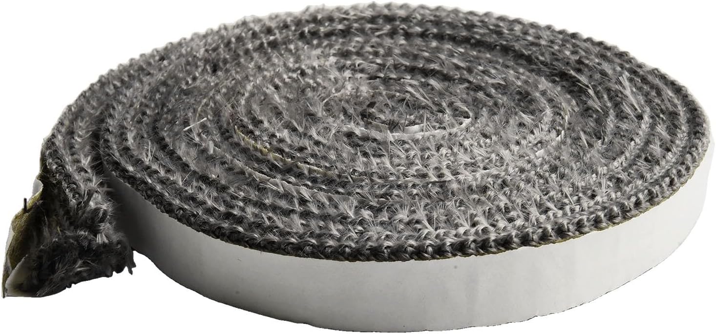 Fiberglass Rope Seal for Pellet Stove Door Gasket, High Furnace Gasket, Log Burner Door Seal, Wood Stove Glass Replacement, Boiler Expansion Joint(6mm*25mm*2m)