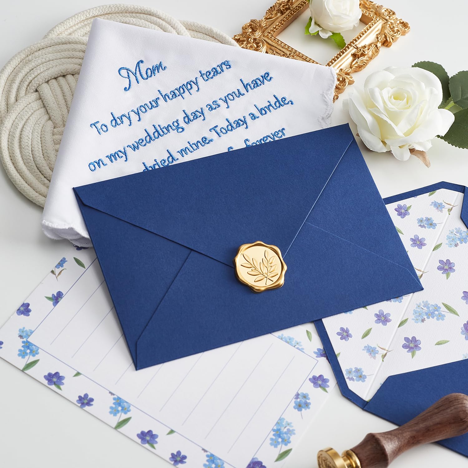 Mother of the Bride Gifts Wedding Handkerchief, AKI-106E-Mom