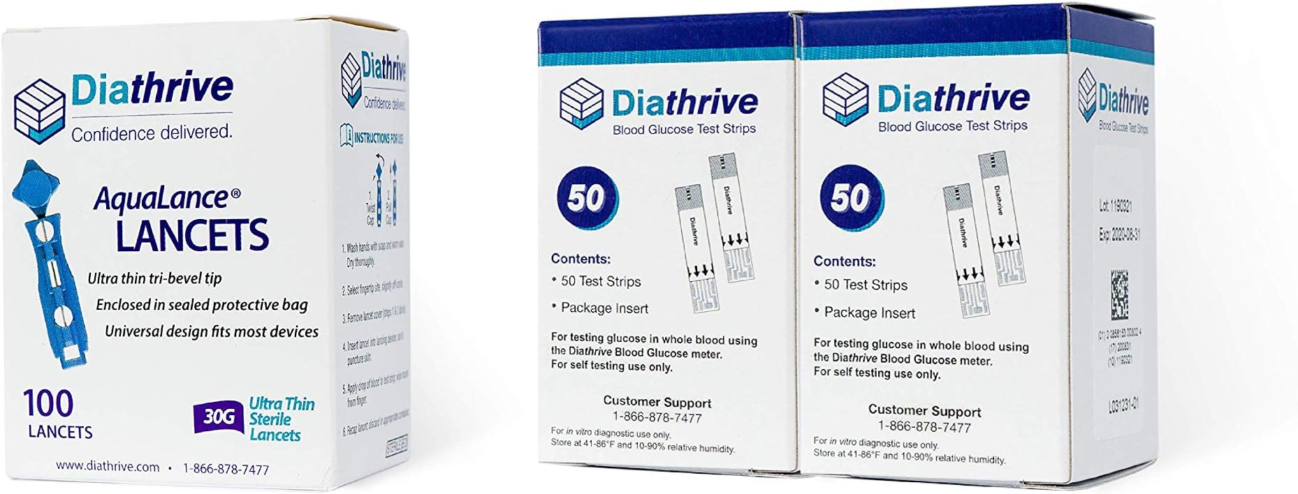Blood Glucose Test Strips and Lancets (100 Test Strips, 100 lancets)