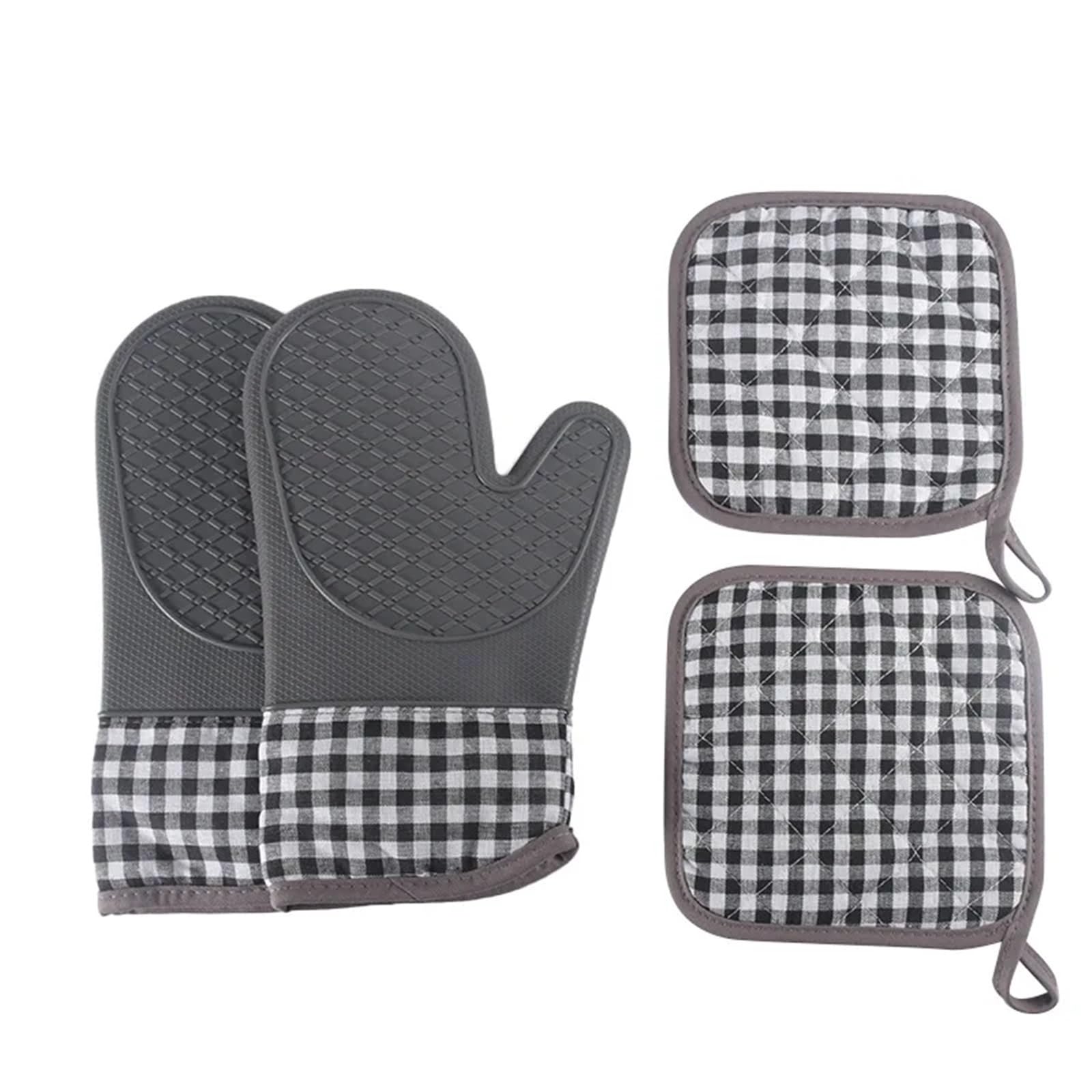 Manoplas de Silicona for Horno y agarraderas for ollas, Guantes Resistentes al Calor for Cocina, Cocina, horneado, Antideslizantes