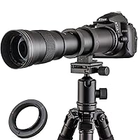 JINTU 420-800mm f/8.3 Manual Telephoto Zoom Lens for Canon EOS Rebel T7i T7 SL3 T6i DSLR - Wildlife Moon Photography