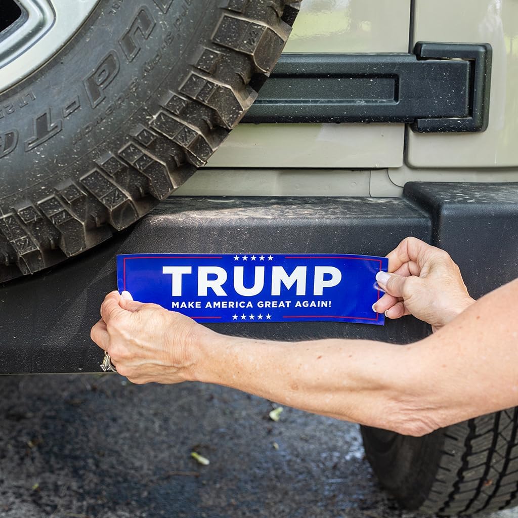 Trump MAGA Bumper Stickers – Set of 2, 11.5 x 3 in Vinyl Car Stickers – Made in USA