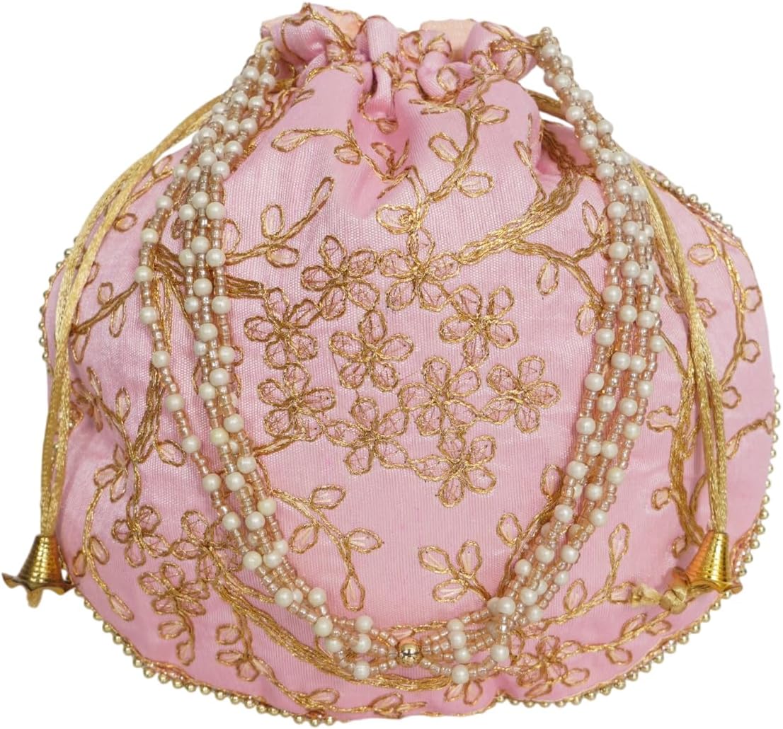Indian Handmade Embroidery Designer Potli Handbag for Women Return Gift Wedding Party Function Guests