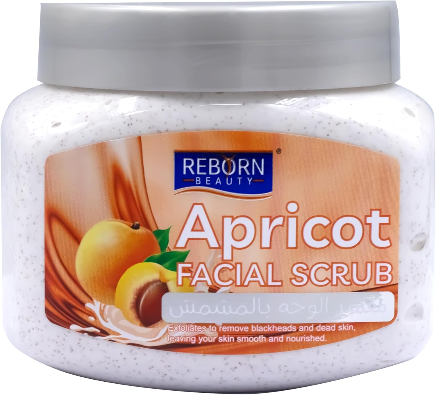 Reborn Beauty Apricot Facial Scrub 500ml – Cleansing, Dirt Removal, Softening, Smoothening, Brightening – Face & Body Exfoliant