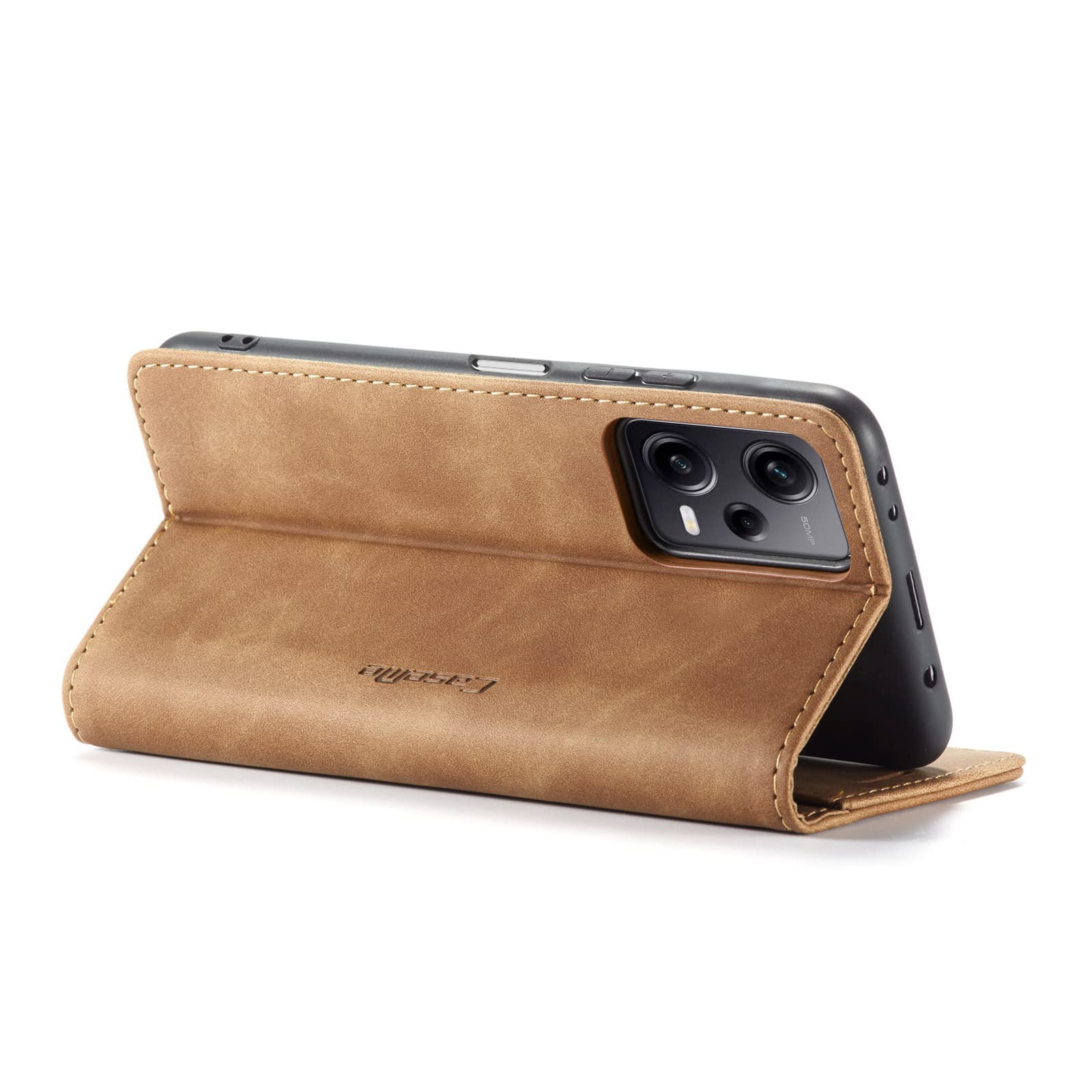 SEAHAI Custodia Portafoglio In Pelle Per Xiaomi Redmi Note 12 Pro 5G, Con Slot Per Carte E Supporto, Magnetica, Marrone - 3