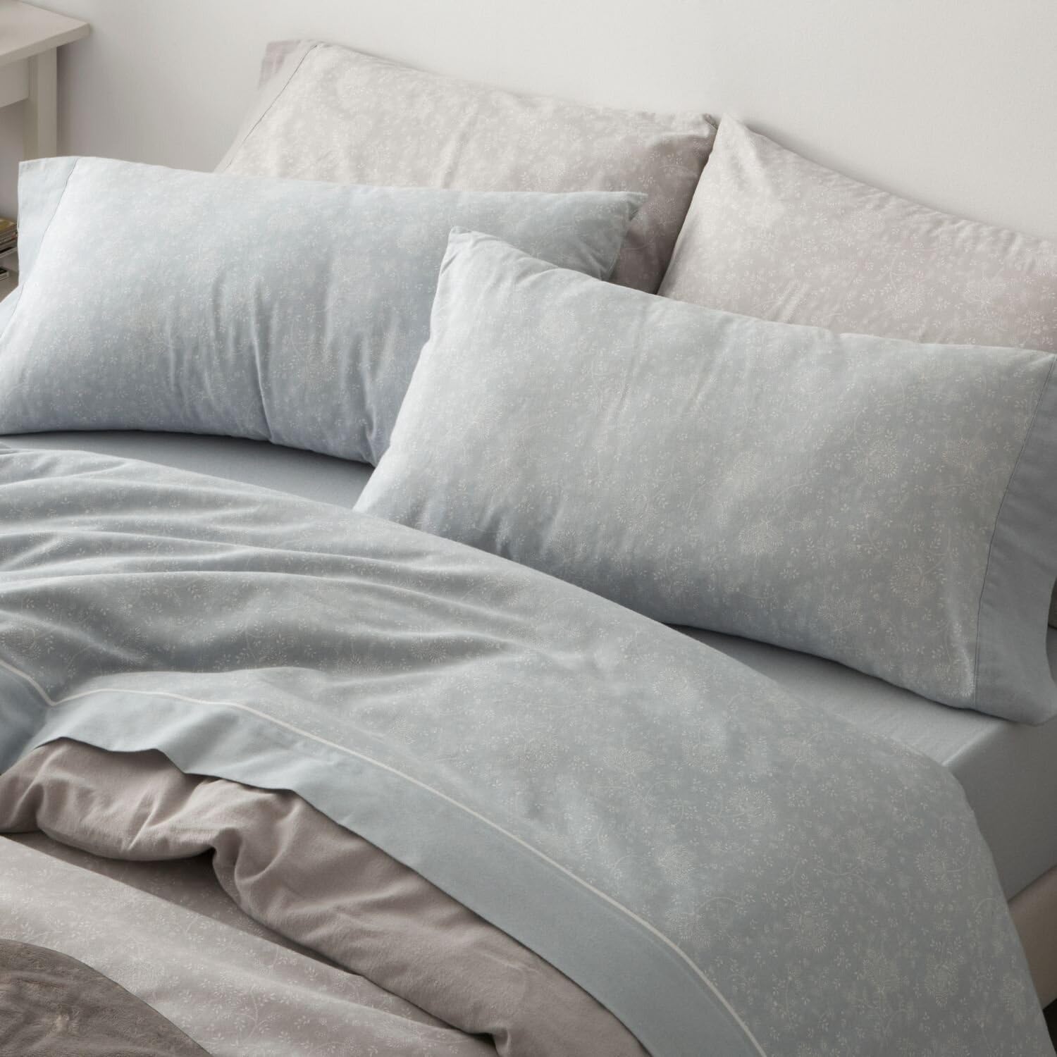 Burrito Blanco Cotton Flannel Sheets, Blue, Ancho de 180 cm