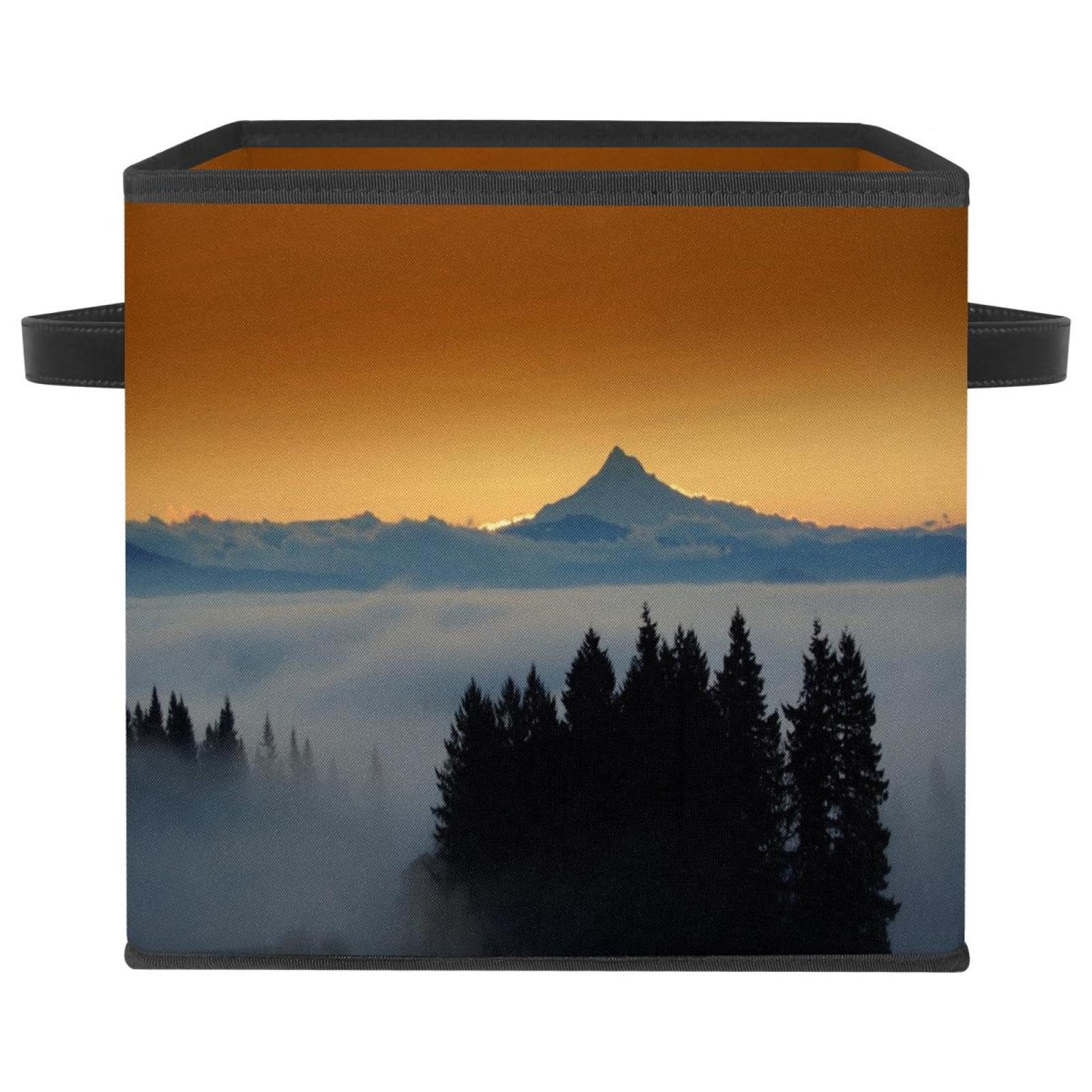 Cube de rangement pliable pour jouets et placard de chambre d'enfant motif montagne