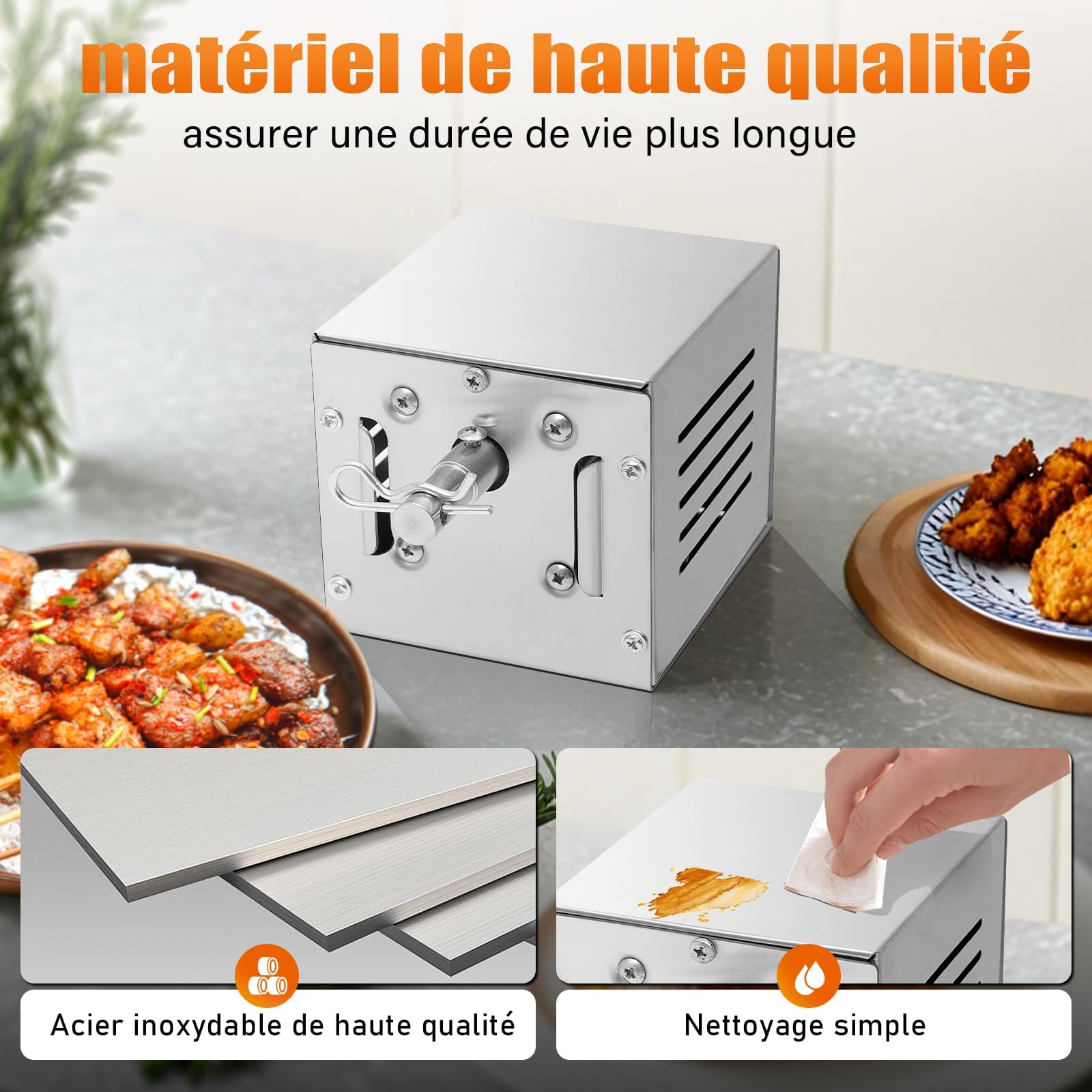 Silnik do grilla 60 kg grill ze stali nierdzewnej piec silnik elektryczny - kurczak koza kurczak grill rożen wrzeciona - do grillowanych potraw 2,5 r/min 220 V