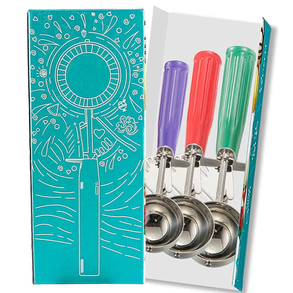 Ice Cream Scoops Set, 3 PCS Ice Cream Scoops Trigger, Cookie Scoop