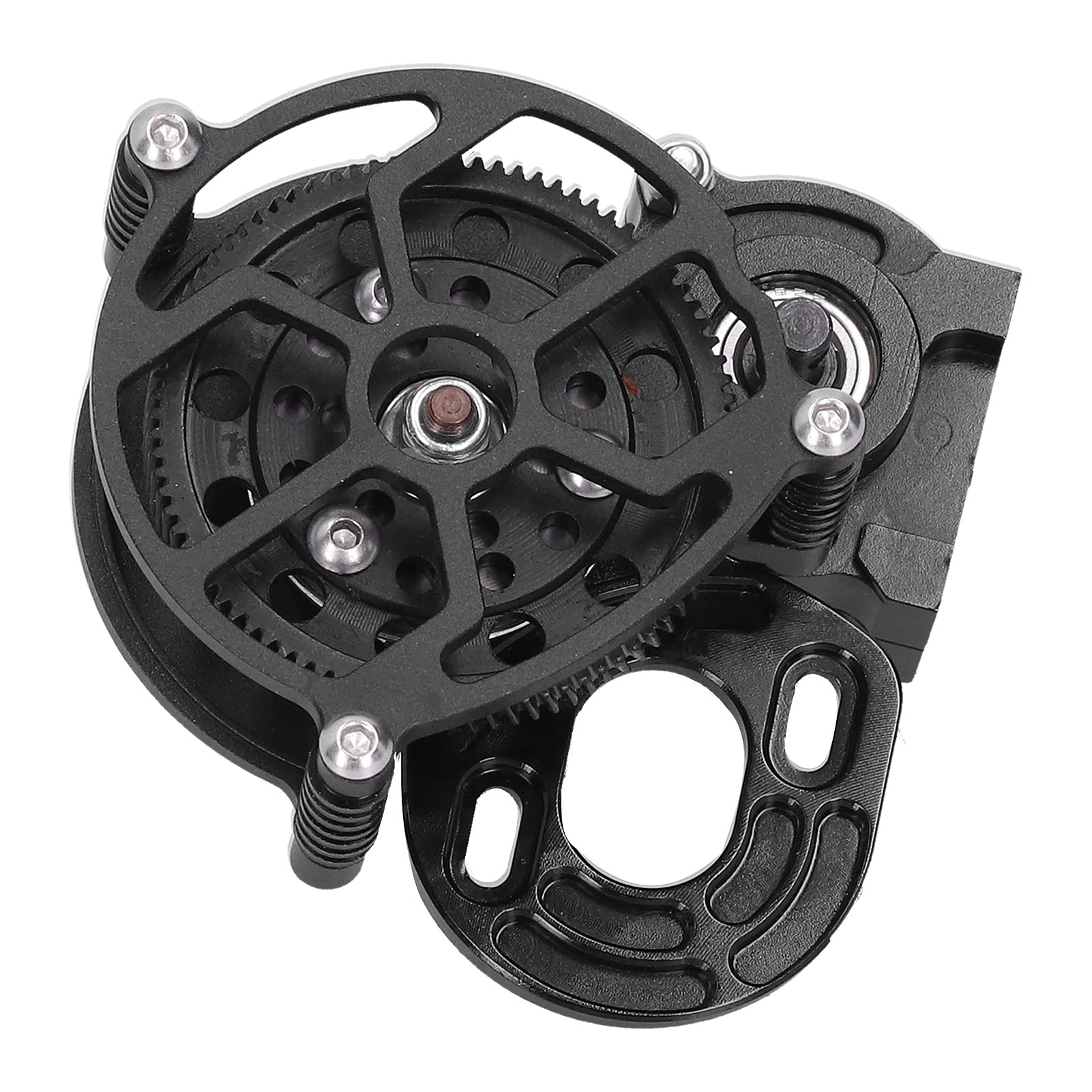 Changor Caja de Cambios RC Caja de Transmisión de Metal Duradera con Engranaje para Coches SCX10 90046 90047 90016 90021 1/10 RC (Negra)